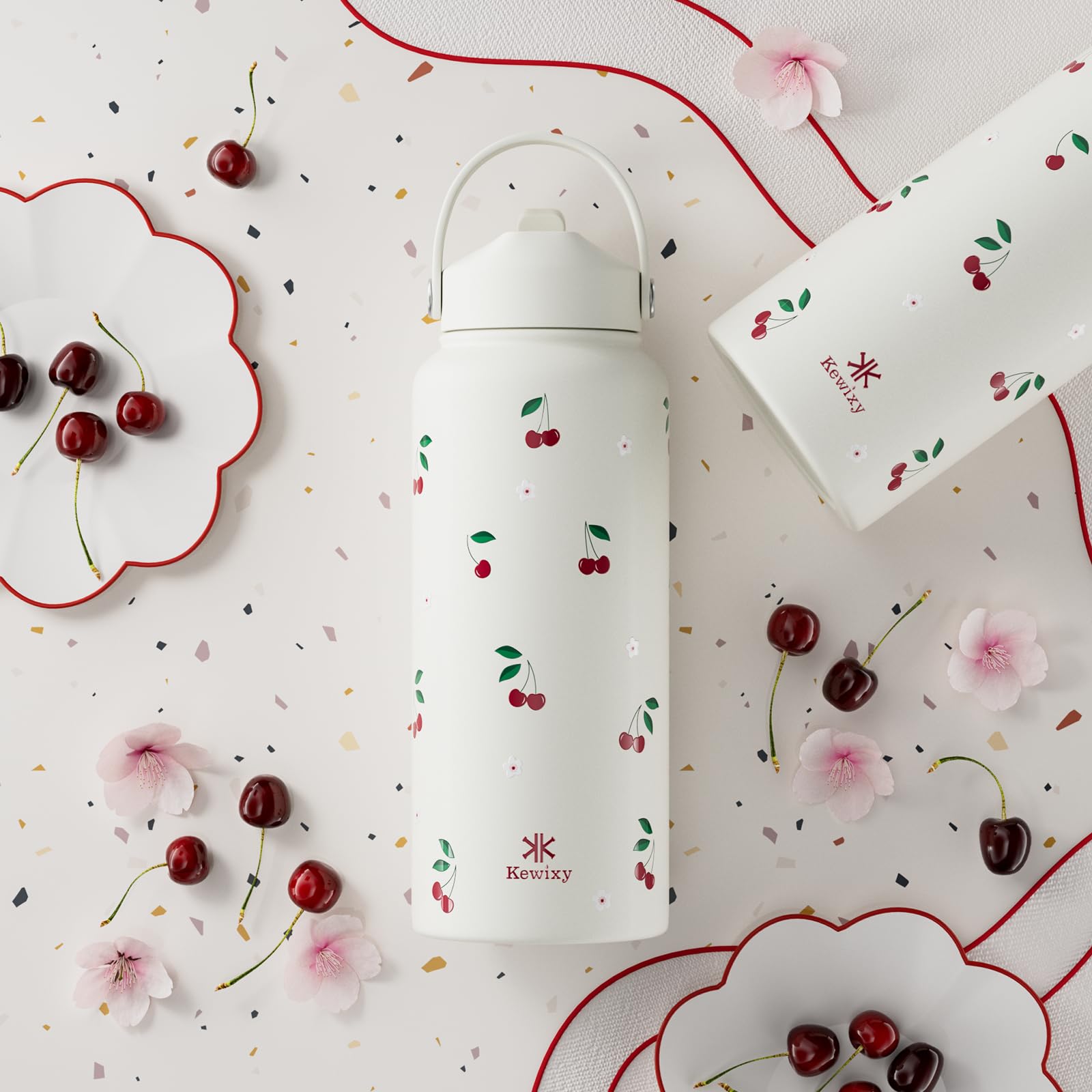 32 Oz Insulated Water Bottle With Straw, Leak Proof Water Bottle Stainless Steel With Flip Straw