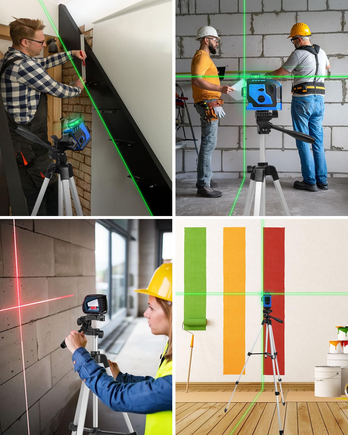 Vulcanforge 16.5"-55" Aluminum Tripod For Laser Level, 1.2Lb Lightweight, 3D Pan Tilt With Bubble Level, Quick Release Plate, Silver