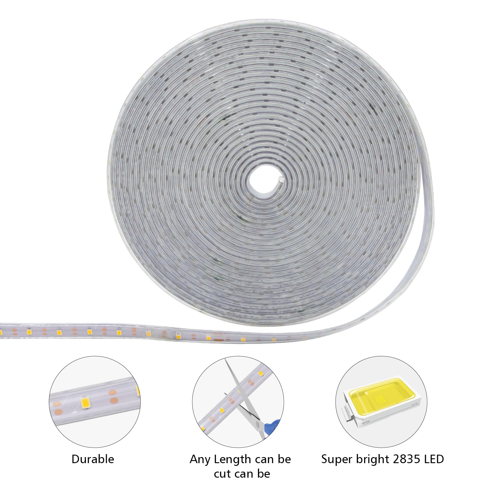 Cciland Solar Strip Lights Outdoor, 33Ft 640 Led Waterproof Strip Lights With Remote Timer Dimmable Outside Strip Light For Garden Yard Party Decor (Warm White)