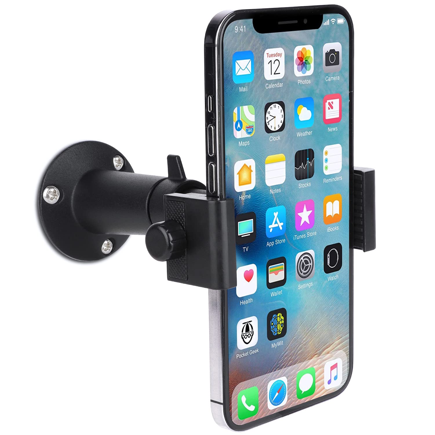 Itodos Wall Mount Phone Holder Bracket With 360°Adjustable Mount For Iphone/Nexus/Lg Smart Phones And Gps Navigator,Compatible With 3.56.5Inch Width