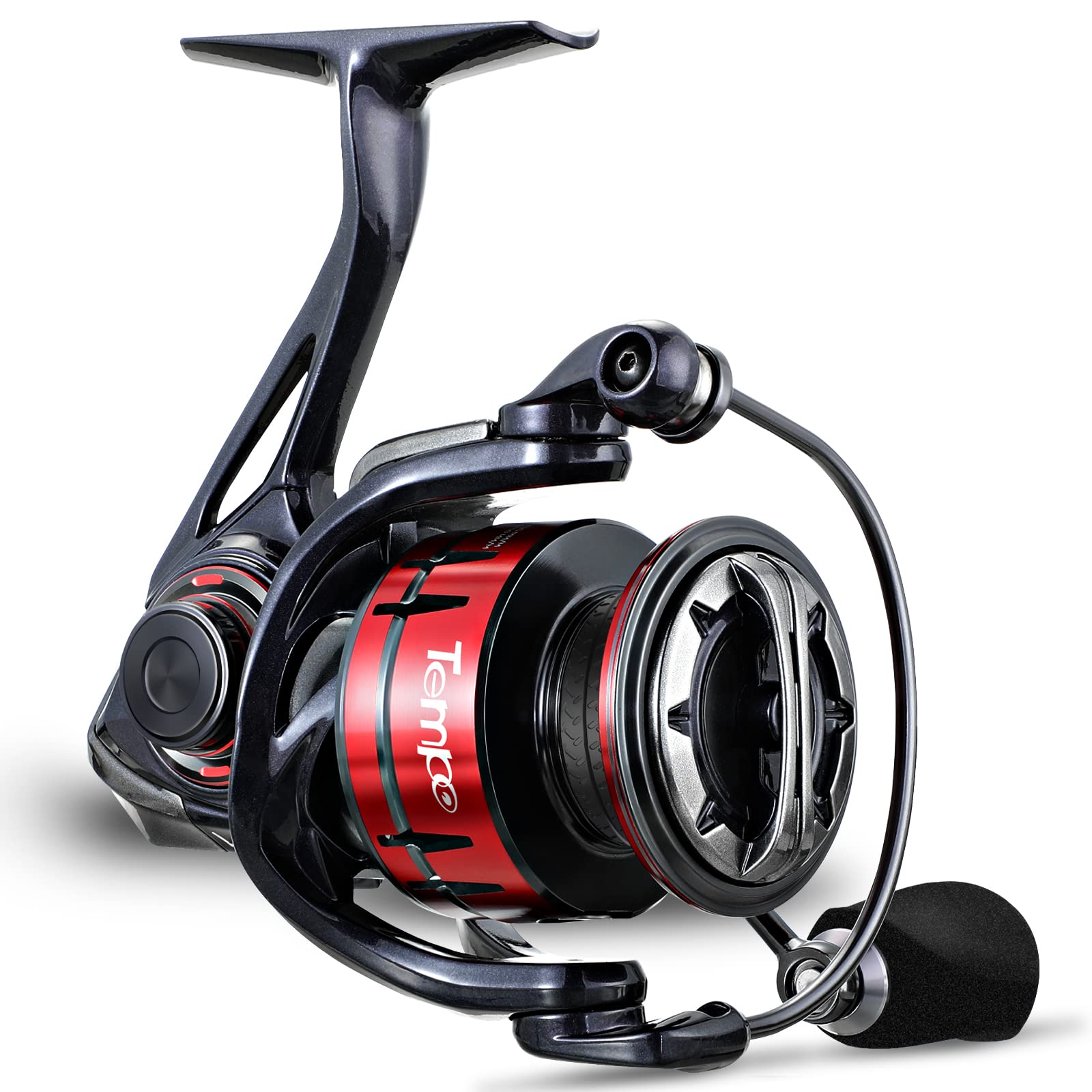 Tempo Expert Spinning Reels, Ultralight Magnesium Body Fishing Reel With Super Smooth 10+1 Bb, 41Lbs Carbon Fiber Drag Max, Aluminum Handle, 6.2:1 Gear Ratio For Freshwater Catfish Bass, Red