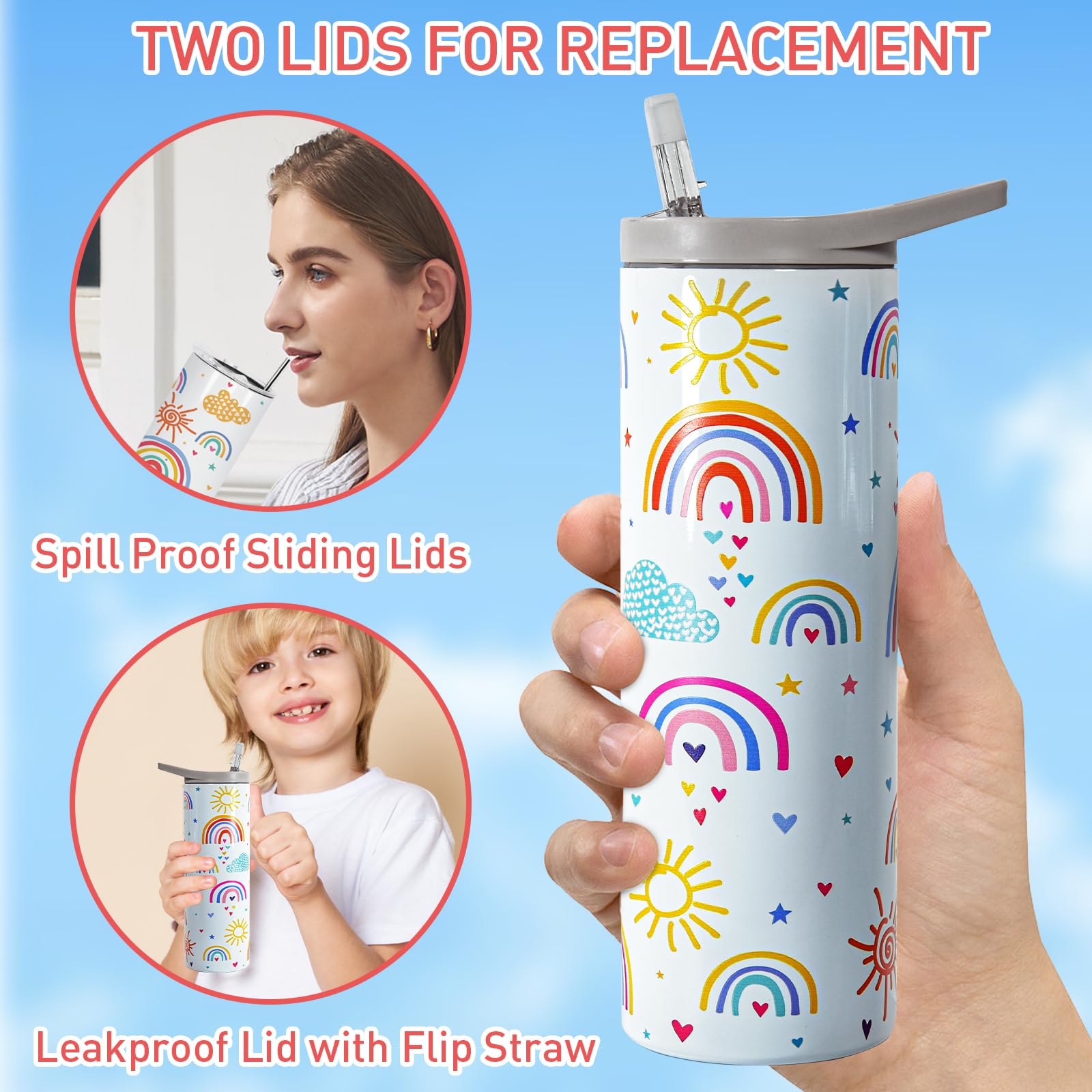 Insulated school tumbler for kids with welcome message for students