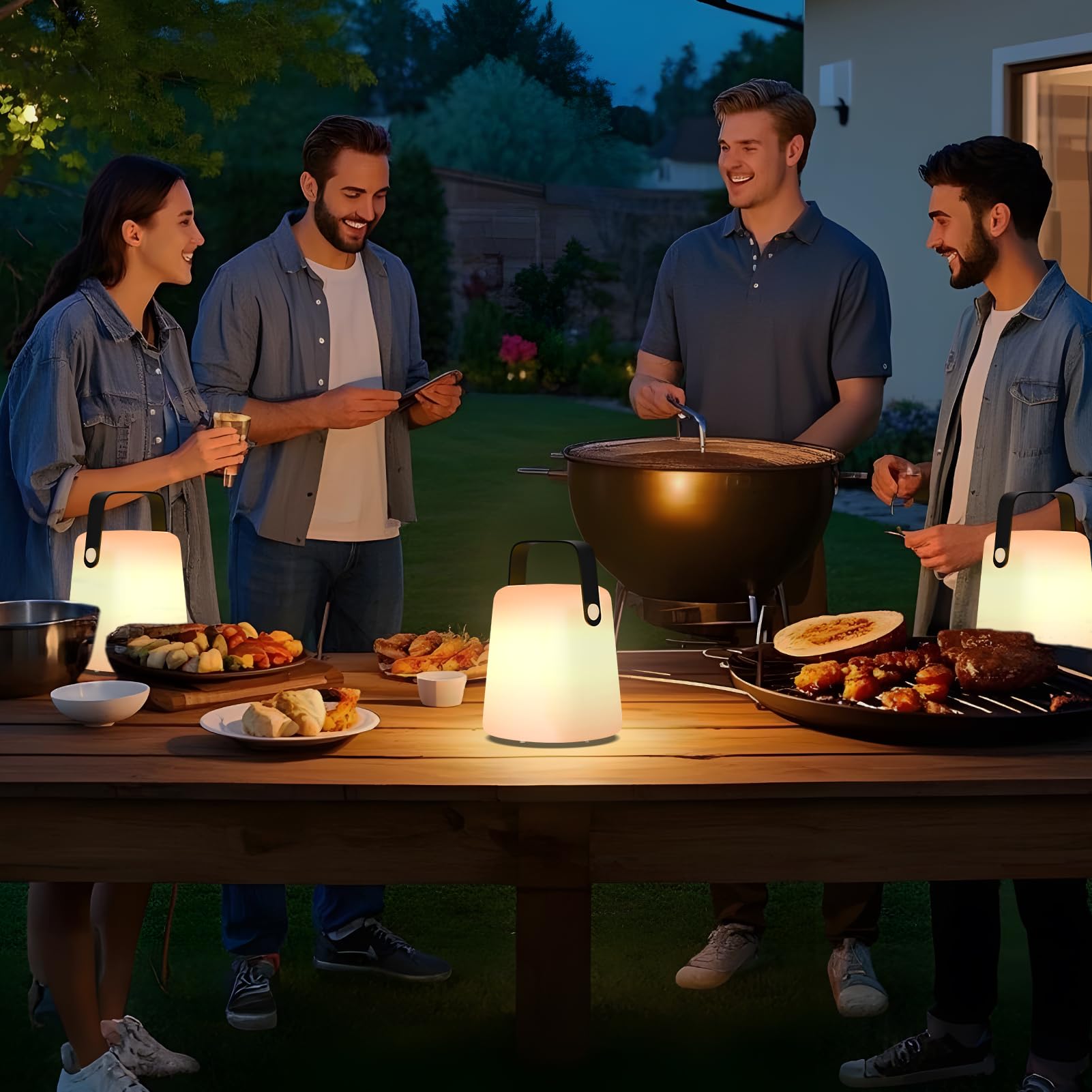 Uuffoo Table Lamp Outdoor Warm White Rgb Usb Charging Cordless Lamp Led Table Lamp Ip44 For Garden Terrace Patio