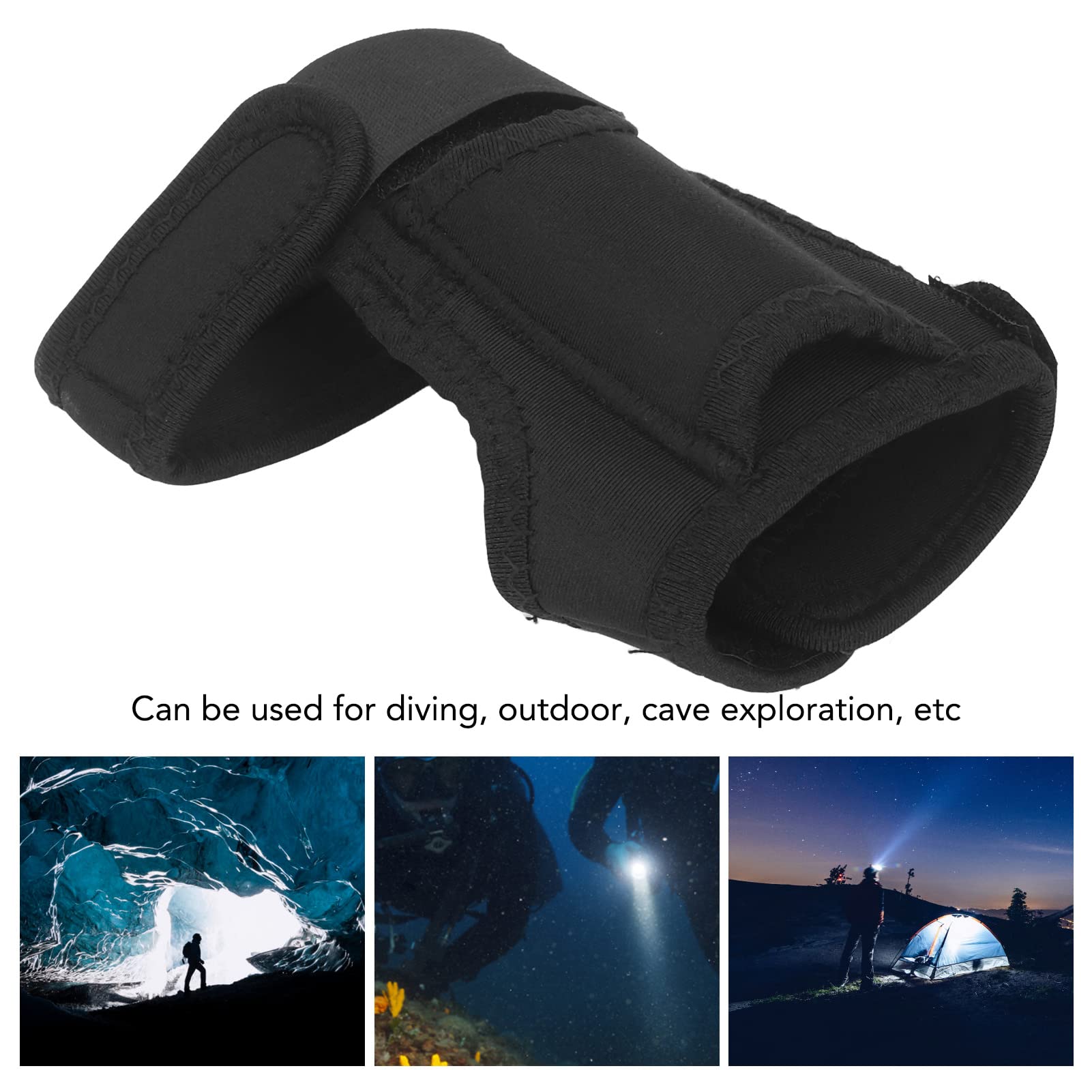 Fdit Diving Torch Arm Holder Flashlight Glove Hands Flashlight Holder Universal Wrist Strap Scuba Dive Lights Accessories (Not Included Flashlight)