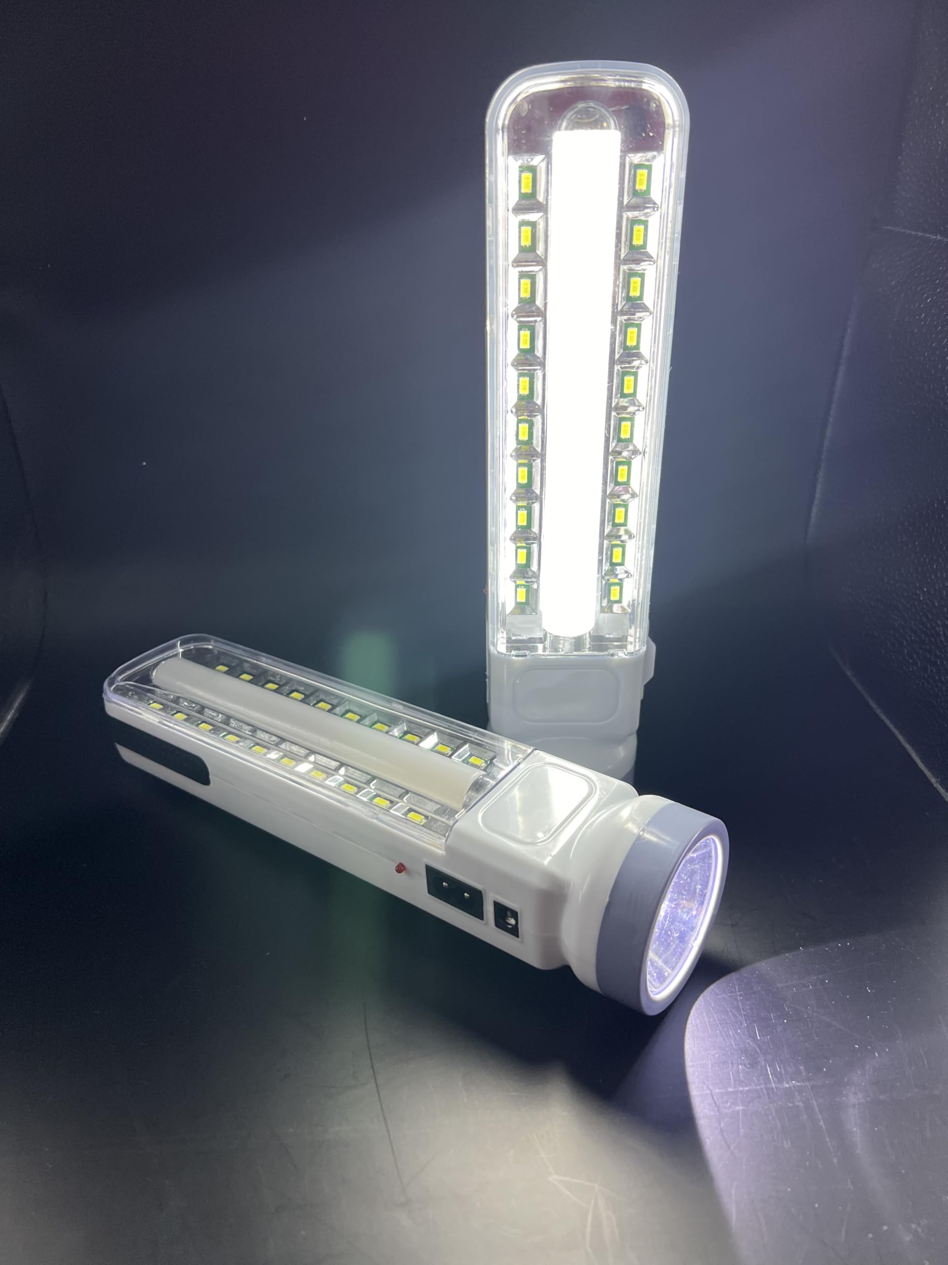 Moonighting Solar Powered Camping Bright Led Flashlisht Rechargeable Emergency Flashlight Cob Stong Flashlights Multiple Function For Survival Kit Camping Indoor Garage -2 Pack