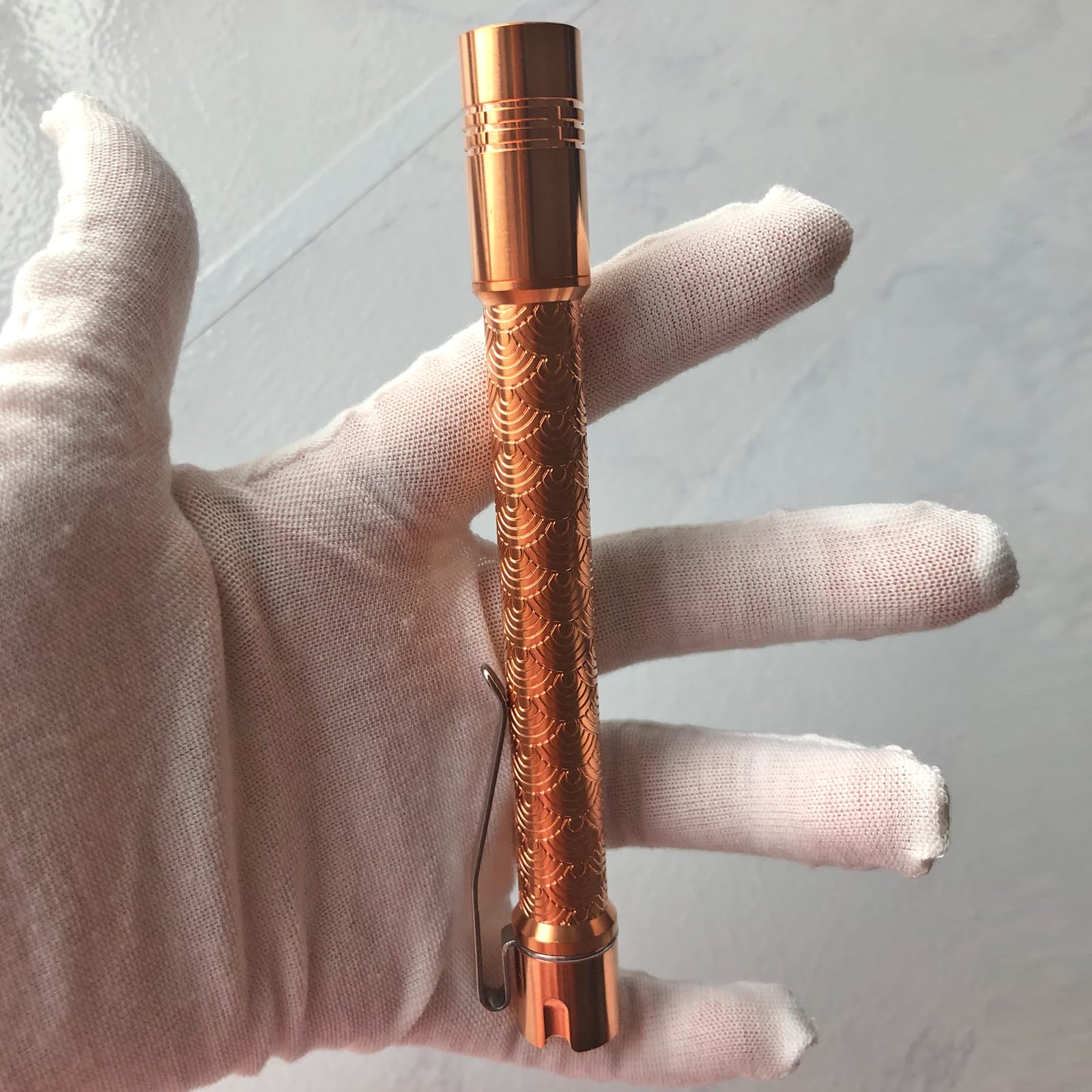 Paerku Pineapple Mini Flashlight Penlight, 6000K Xpl Hi Led 10880/Aaa Small Led Copper Flashlight By Reylight For Outdoor, Power Outage Lighting, Emergency Lighting, Without Batteries