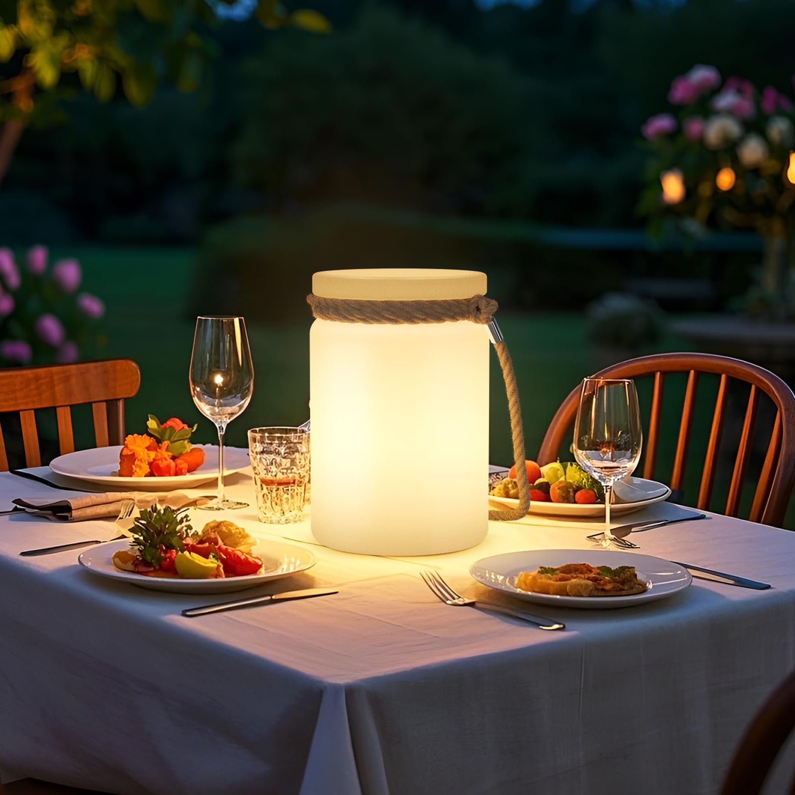 Uuffoo Led Lamp Outdoor Lantern Table Lamp Cordless Ip44 Rgb And Warm White Dimmable For Patio Camping Restaurant Home