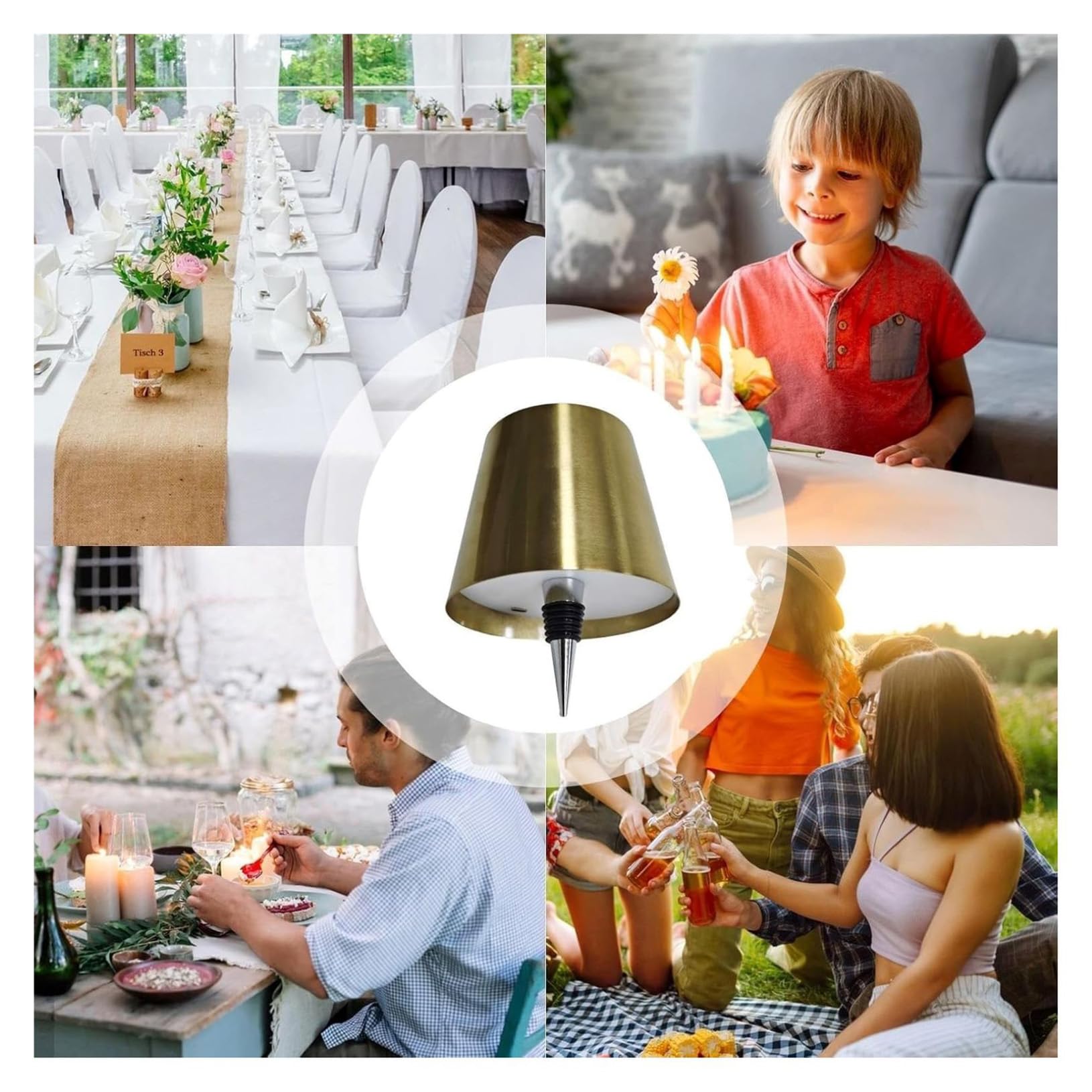 Yinhamnl Cute Led Wine Bottle Lamp,3 Color Wireless Bottle Table Lamp, Touch Control Wine Bottle Night Light, Rechargeable Led Bedside Lamp, Embed Portable Bottle Lights For Livingroom/Restaurant/Bar (Gold)