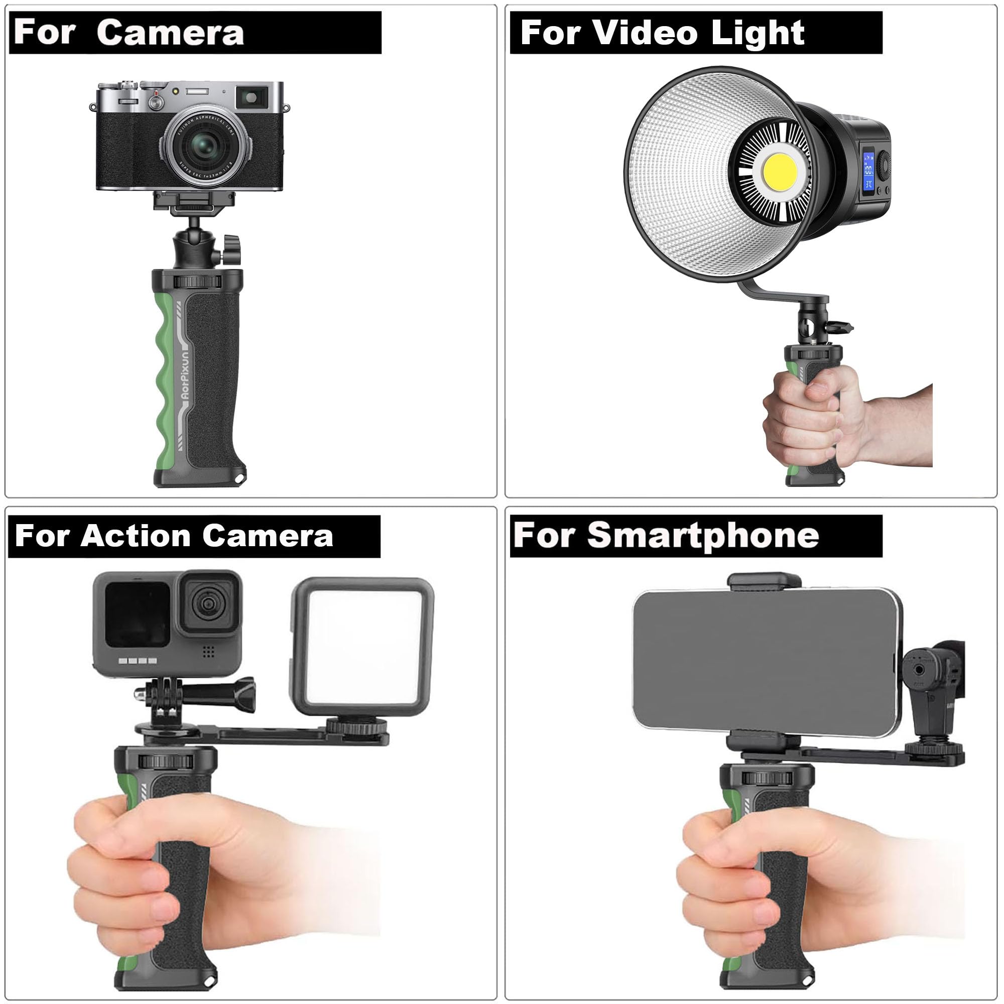 Aorpixun Profession Camera Handle Grip Ergonomic Universal Handheld Grip Stabilizer Compatible With 1/4'' Gopro Dsrl Digital Video Camera Camcorder