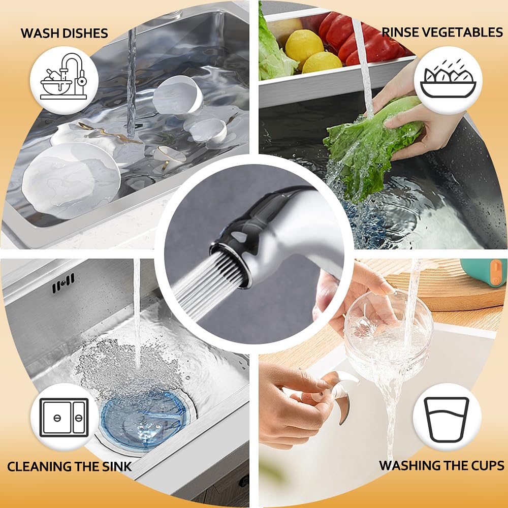 Hansengroe Kitchen Sink Sprayer Replacement Parts Compatible With Moen 136103Sl 140028Srs, Universal Kitchen Faucets Parts Replacement Side Sprayer (Brushed Nickel)