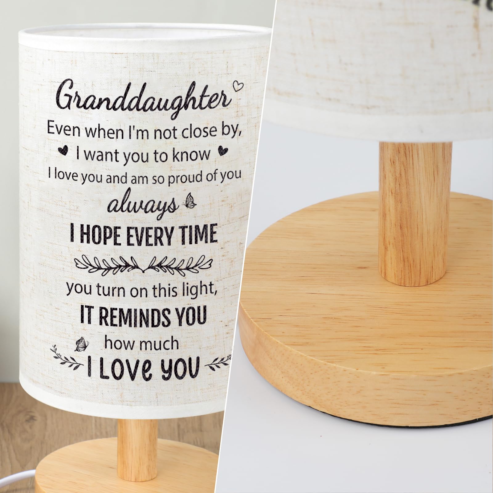 Souhoney Granddaughter From Grandma, Best Birthday For Granddaughter Bedside Table Lamp Light - Christmas For Bedroom Living Room Graduation For Granddaughter