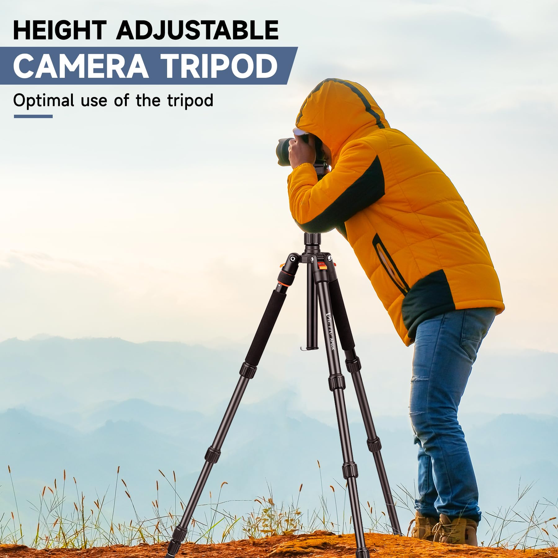 Victiv 76 Inch Camera Tripod Stand With 360° Panorama Ball Head, Universal Phone Holder, Portable Bag, Entry-Level Lightweight Travel Compact Tripod, Compatible With Canon Sony Cameras Dslr Gopros