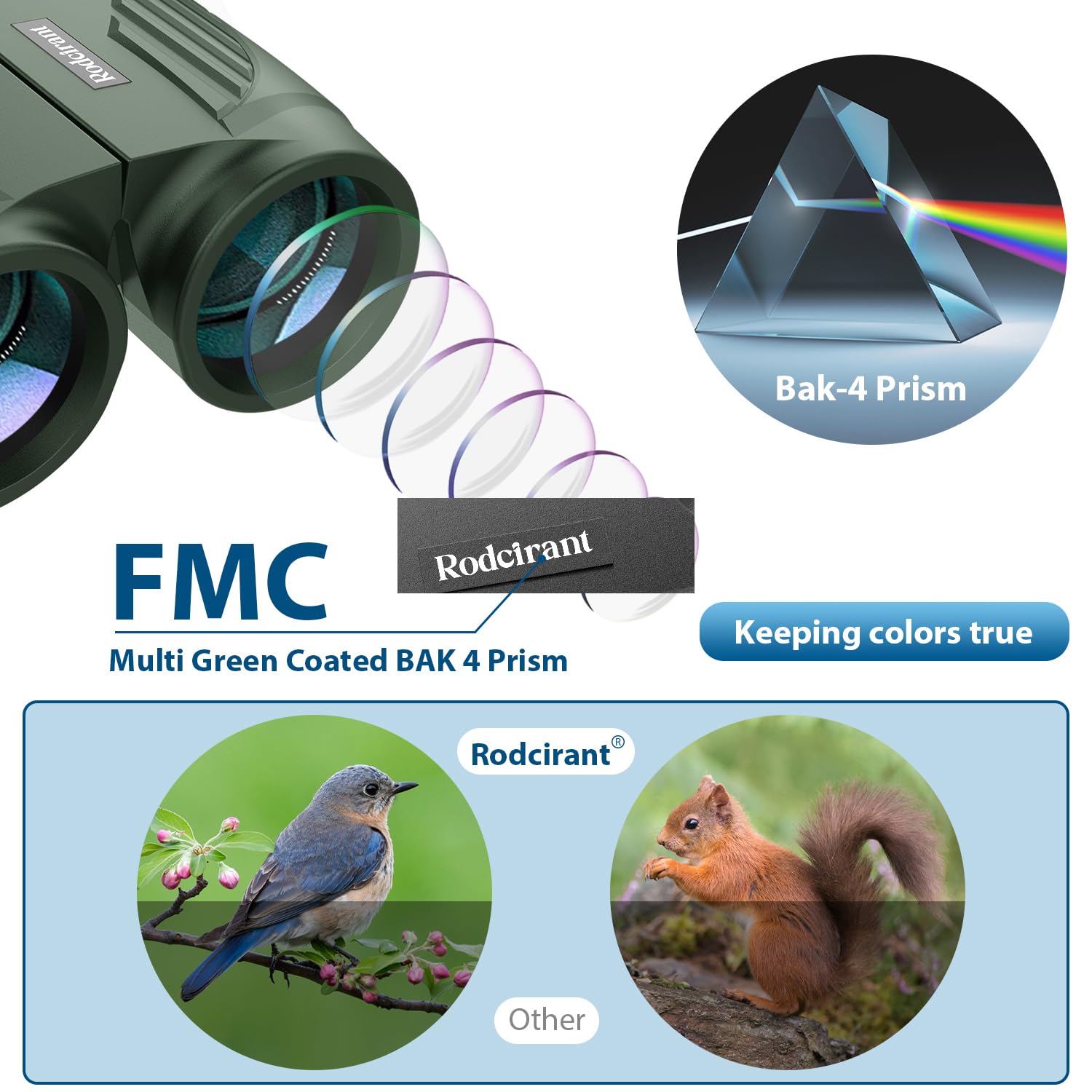 Bedeny Binoculars 20X25 For Adults And Kids, High Power Easy Focus With Low Light Vision, Compact For Bird Watching And Travel, Green