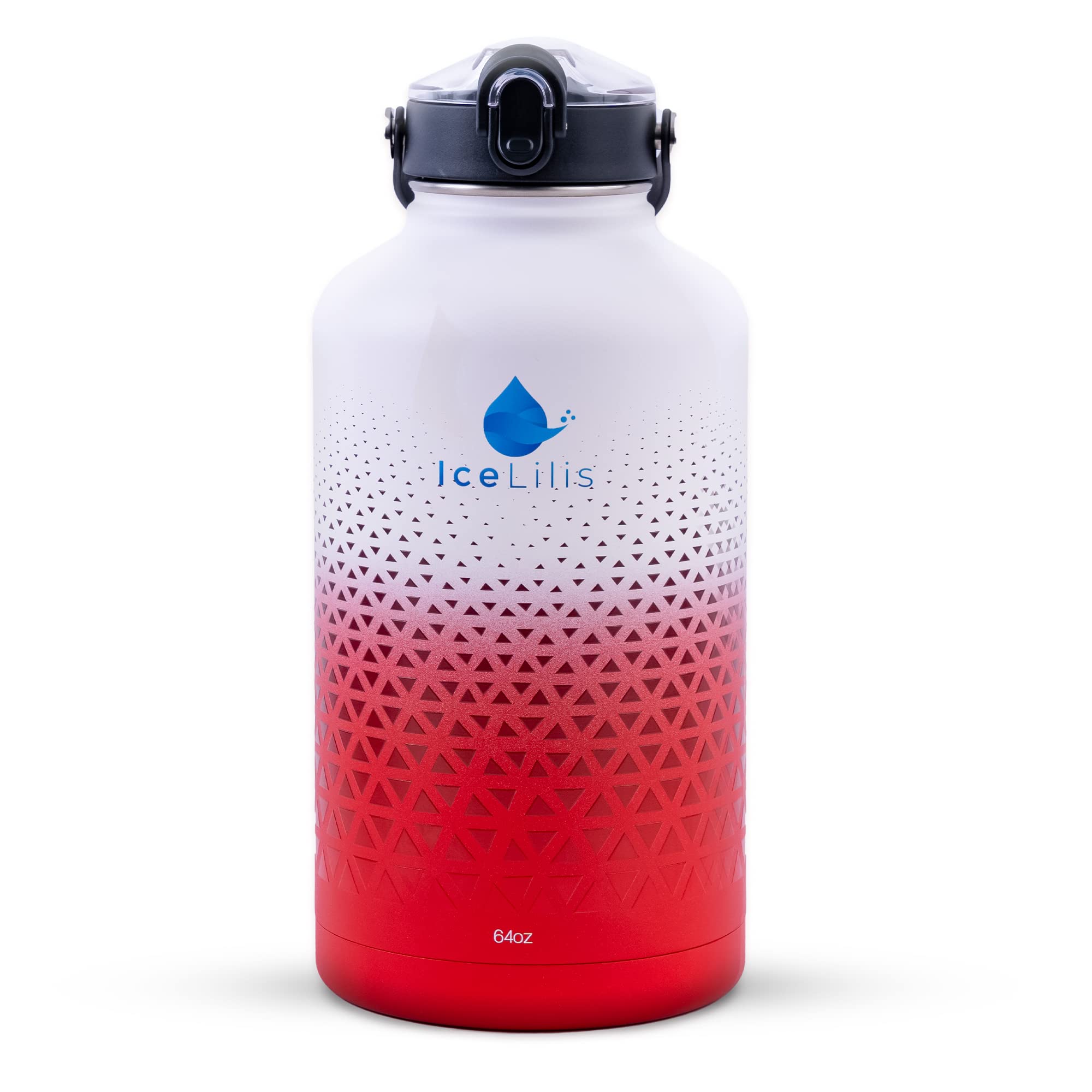 64 Oz Stainless Steel Water Bottle - Multi-Lid - Ideal For Sports, Travel, Workouts - Double
