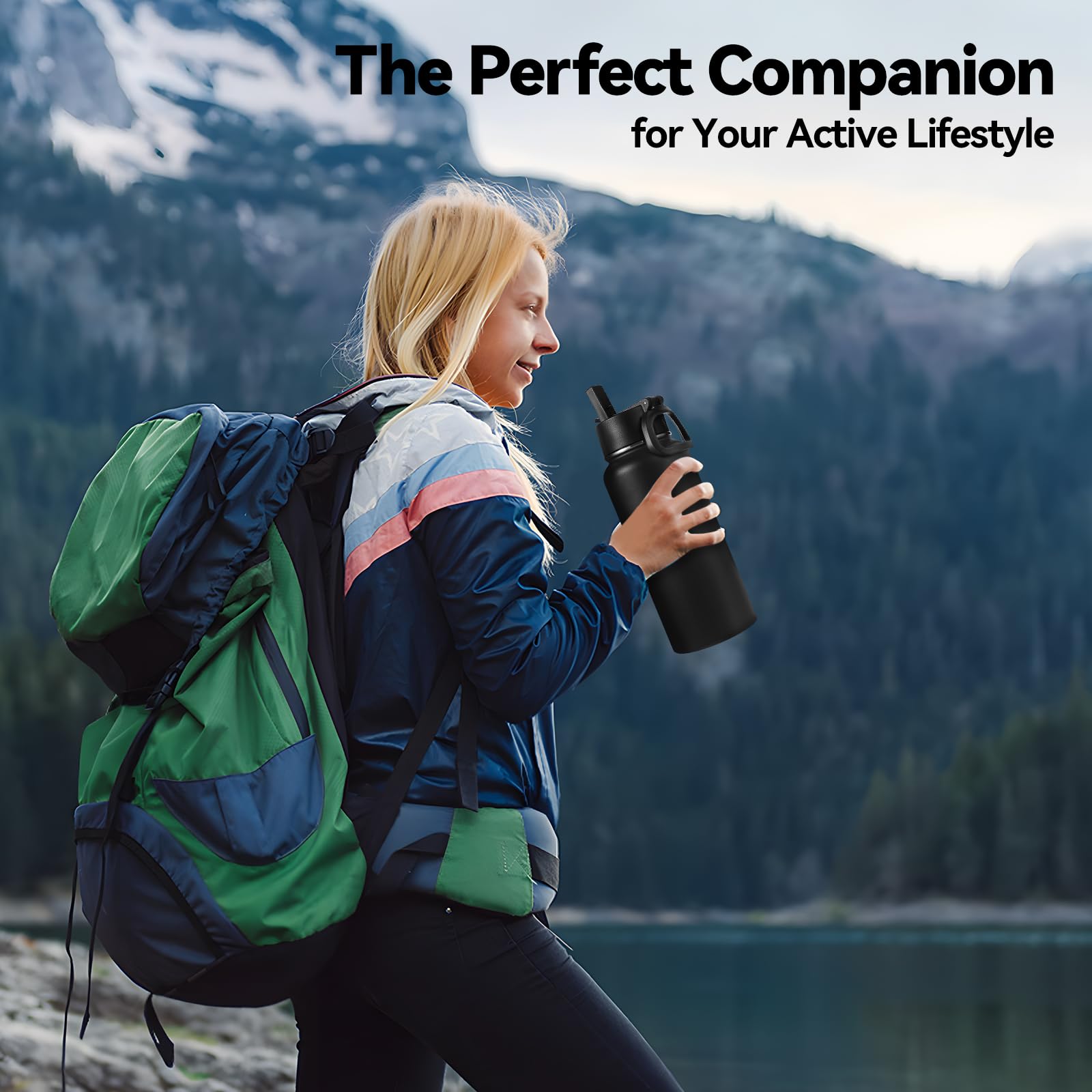 Neihepal 32 Oz Insulated Water Bottle Bulk 8 Pack,18/8 Stainless Steel Double Wall Vacuum Flask