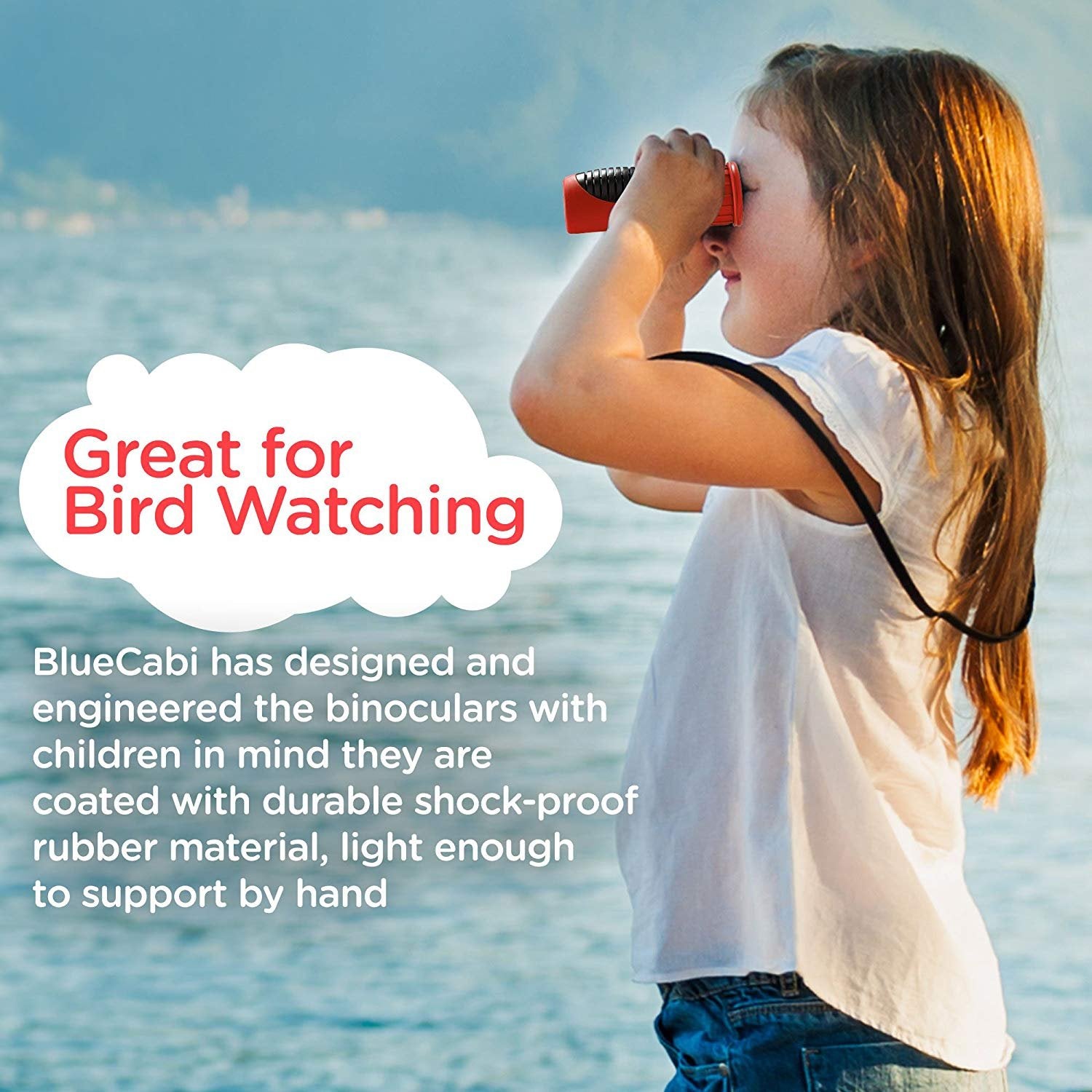 Bluecabi 6X21Mm Children Binoculars By Bresser - Shock-Proof Children Binoculars For Kids Binoculars For Bird Watching Binoculars Compact Binoculars