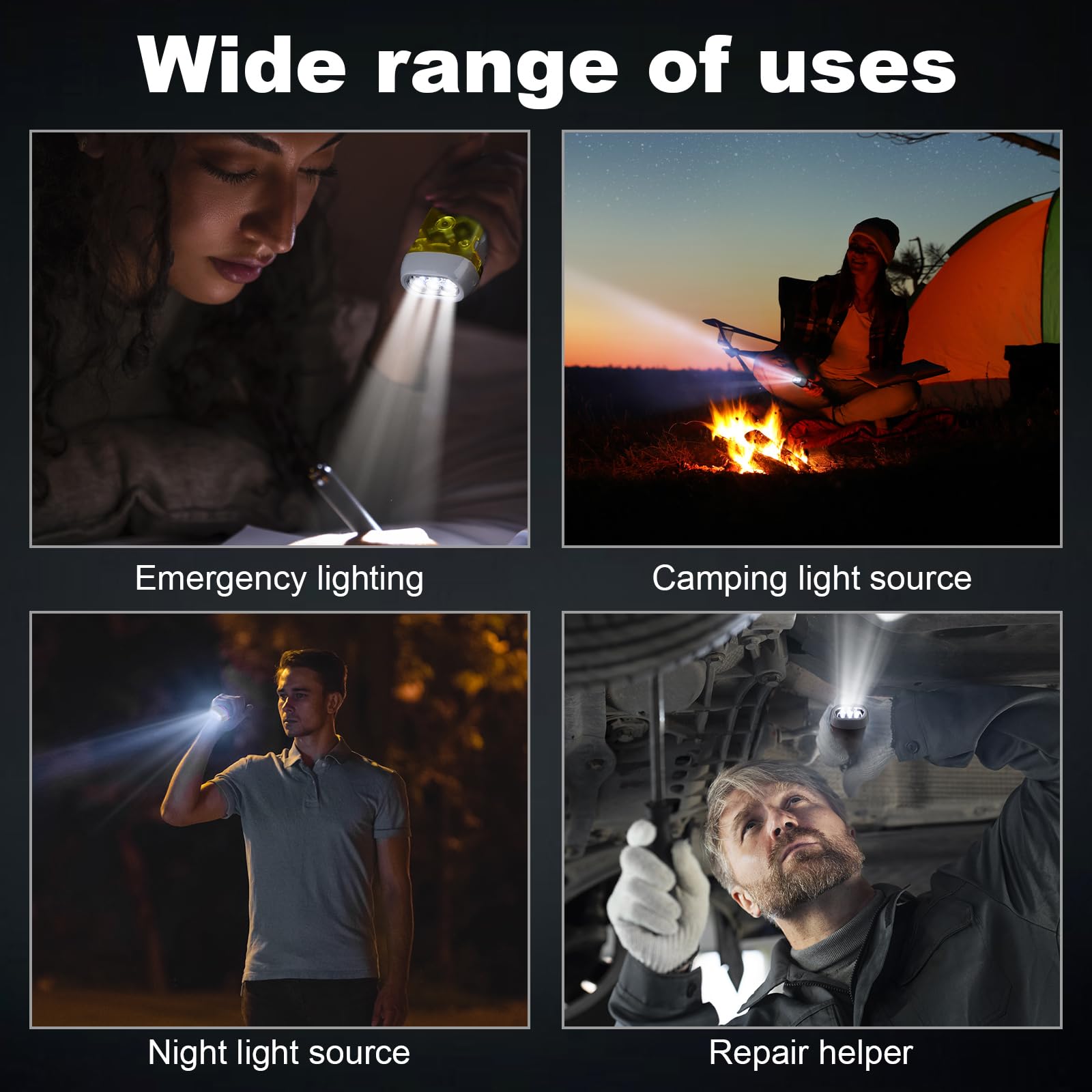 Droutti 30 Pcs Hand Crank Flashlight 3 Led White Light Hand Press Torch No-Battery Flashlight Handpress Powerful Emergency Light Safety Tool For Camping Hiking Autumn And Survival Christmas Child Shoeboxes