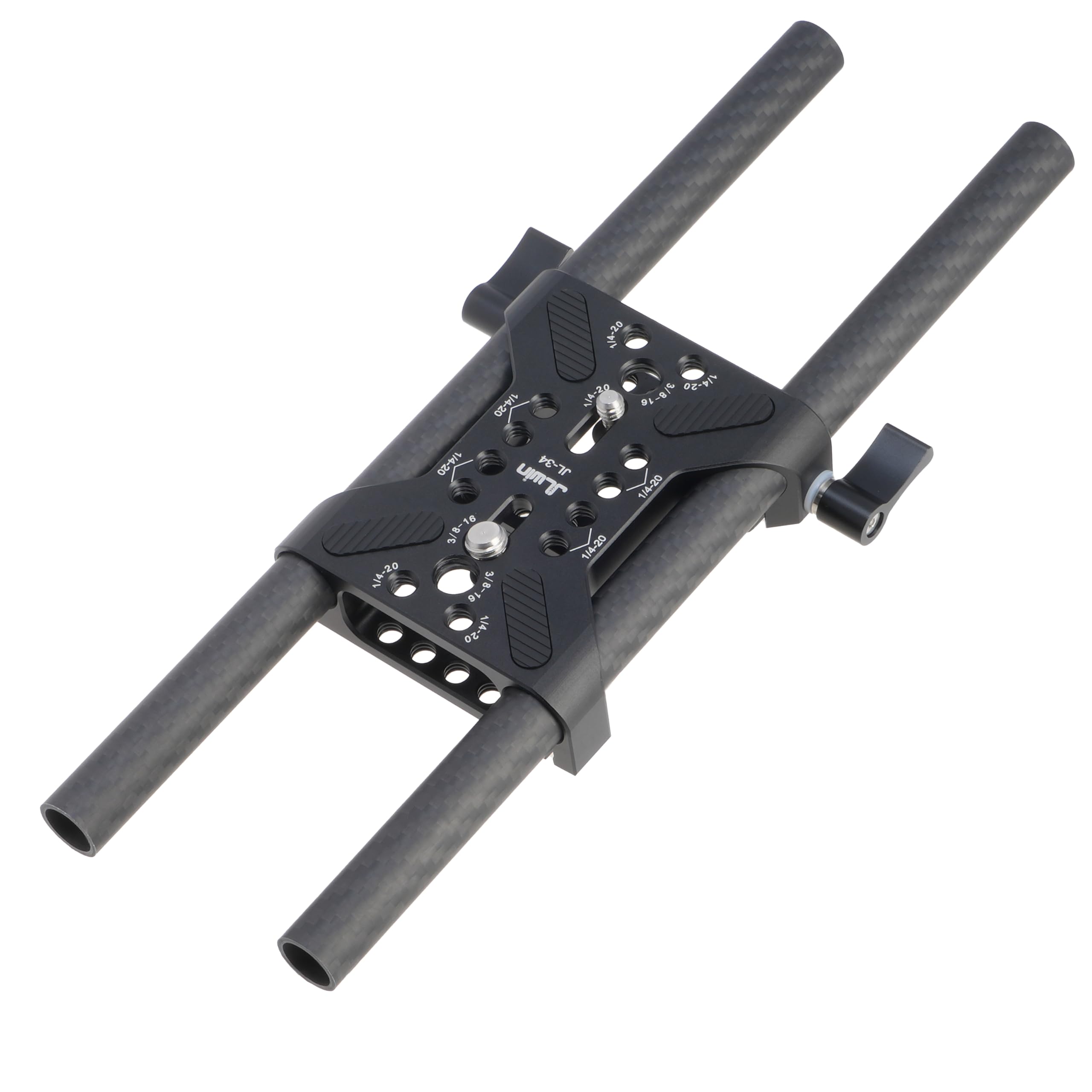 Fotga 15Mm Rail Camera Base Plate With 12Inch Carbon Fiber Rods For Dslr Camera/Cage/Tripod Rig,1/4"-20 3/8"-16 Screw And Holes For Multi-Purpose