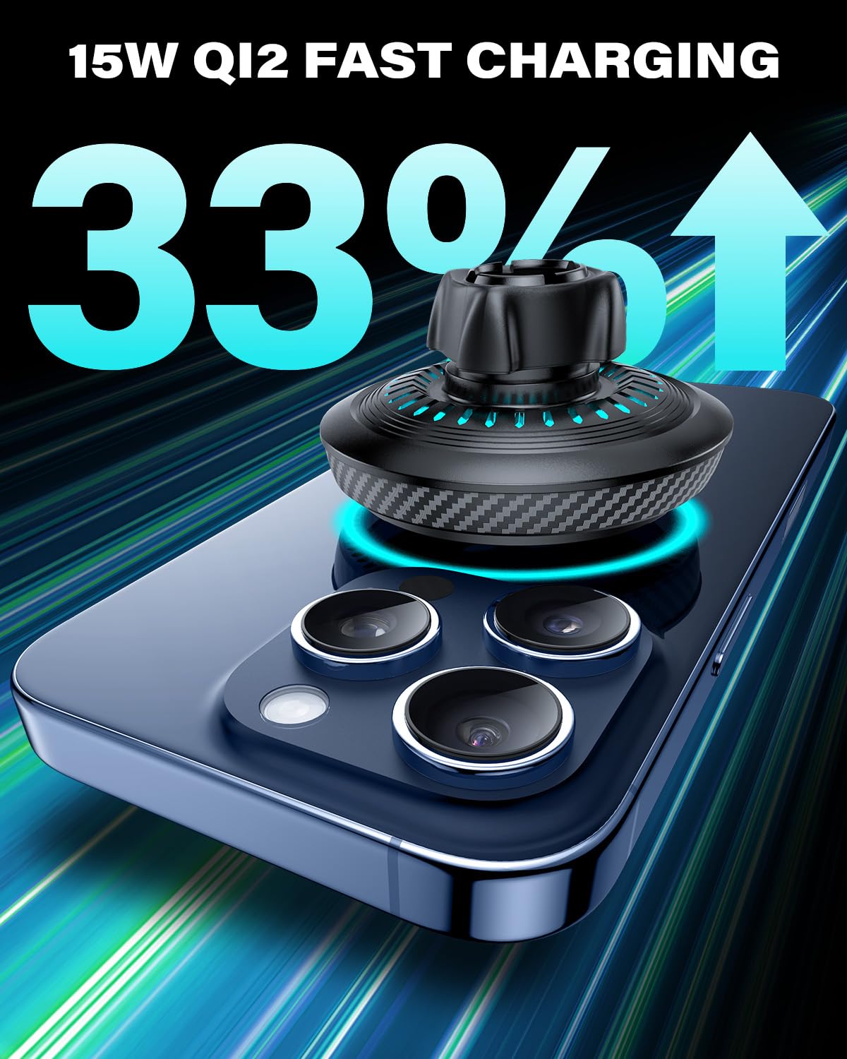 Apps2Car  For Qi2 Magsafe Cup Holder Charger, Car Mount Charger 15W Fast Charging, Wireless Magnetic Cell Phone Stand With Tri-Pivot Arm For Iphone 16 15 14 13 12 Pro Max Mini