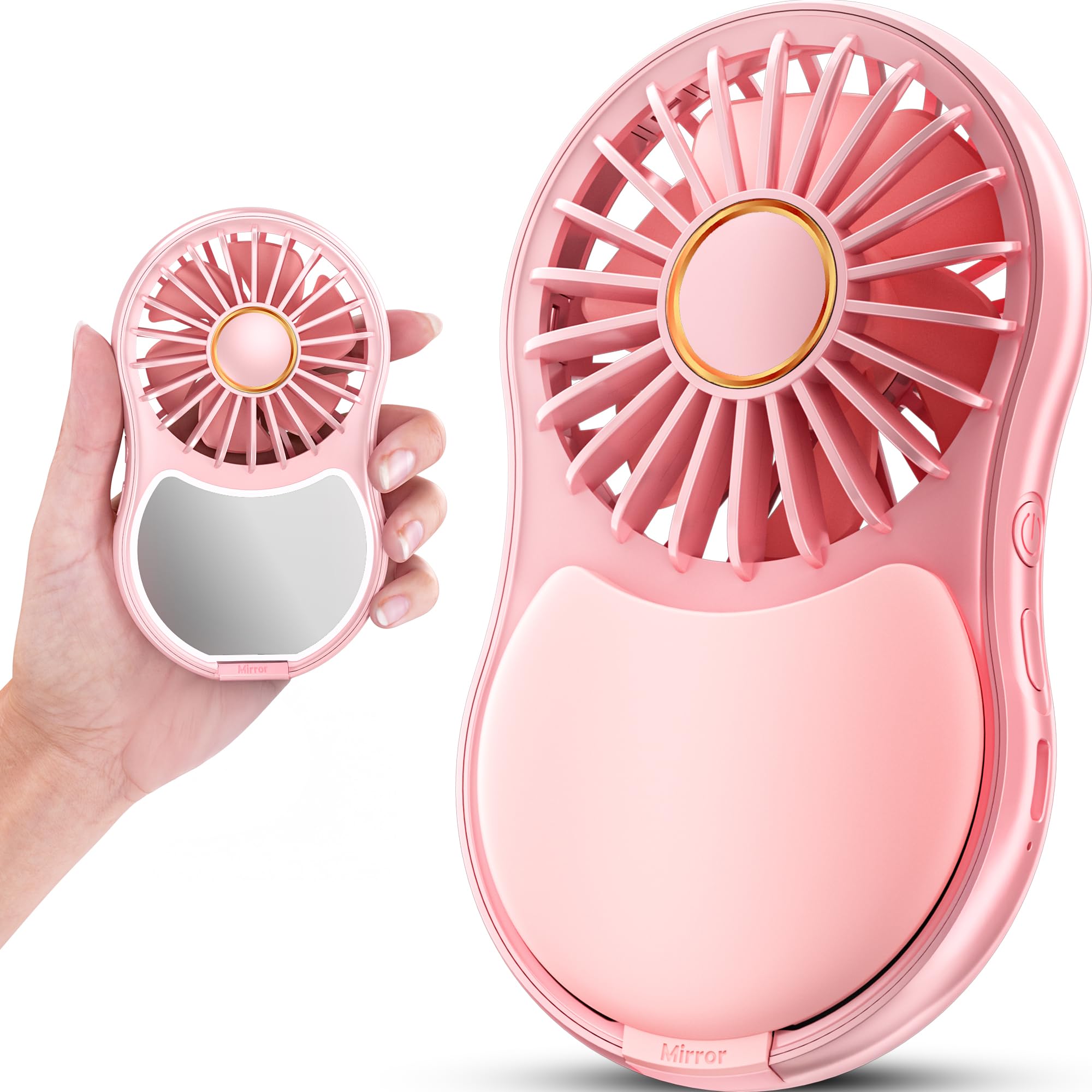 Frsara Portable Handheld Face Fan - 3-Speed, Usb-C Rechargeable Travel Fan, Ideal For Women, Pink