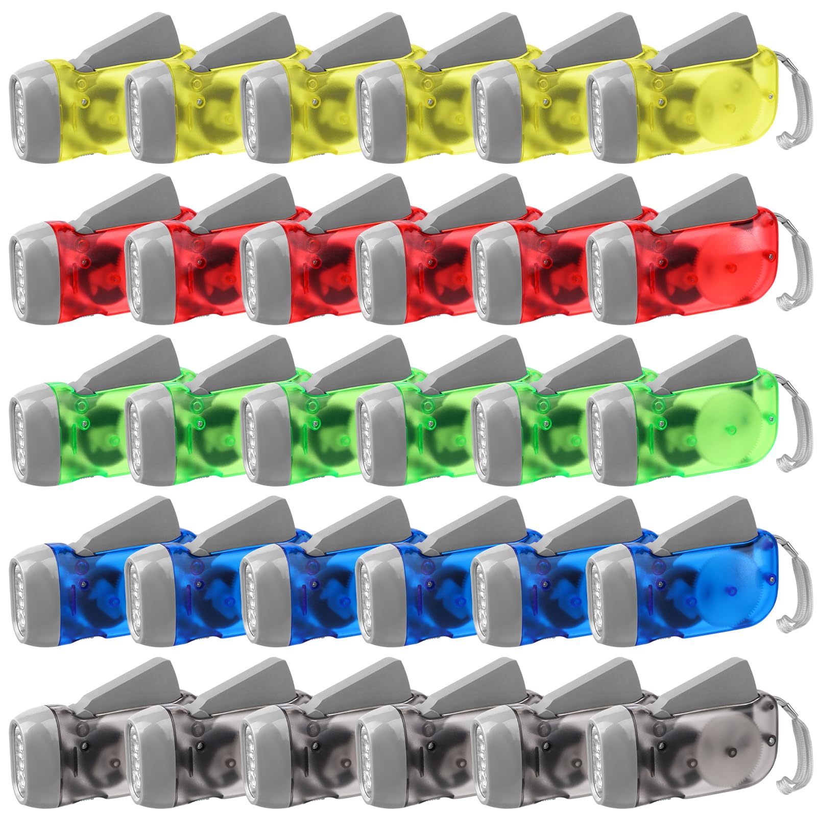 Droutti 30 Pcs Hand Crank Flashlight 3 Led White Light Hand Press Torch No-Battery Flashlight Handpress Powerful Emergency Light Safety Tool For Camping Hiking Autumn And Survival Christmas Child Shoeboxes