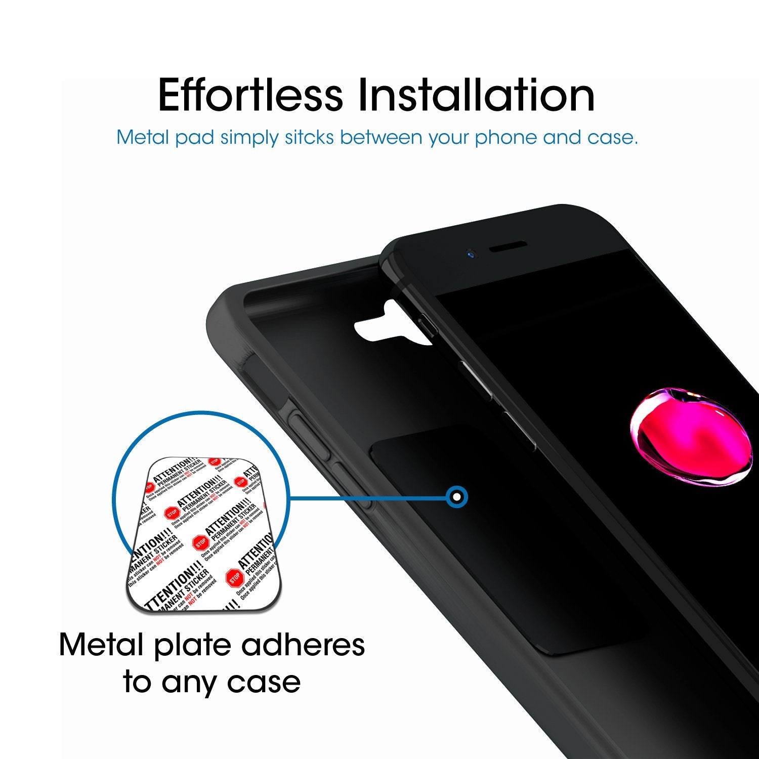 Techmatte Car Mount, Maggrip Air Vent Magnetic Universal Car Mount Holder For Smartphones Including Iphone 7, 6, 6S, Galaxy S7, S7 Edge Black, Portable Electronic Device Mount