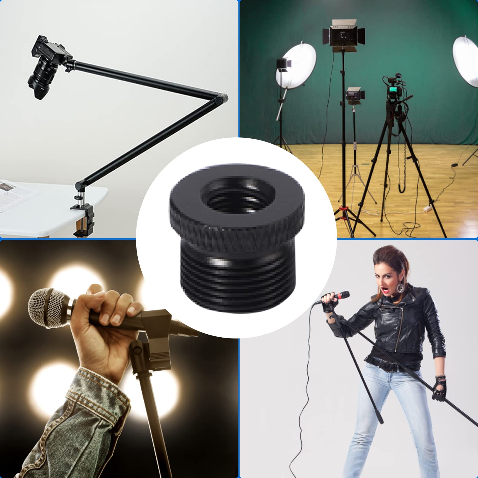 Greatgo Camera Screw Adapter 3/8"-16 Female To 5/8"-27 Male Threaded Screws Converter Kit For Dslr Cameras Monitor Tripod Microphone Stand Mount, 3 Pack Silver