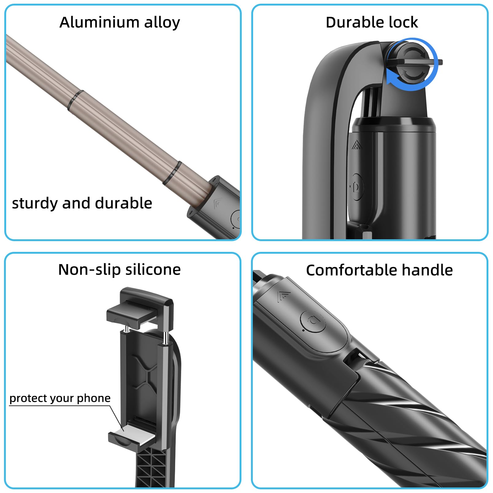 Aourxiv Cell Phone Selfie Stick, Portable Retractable Tripod Holder With Wireless Remote Control, Live Streaming, Video Recording, For Photograph Compatible With Iphone, Android And More