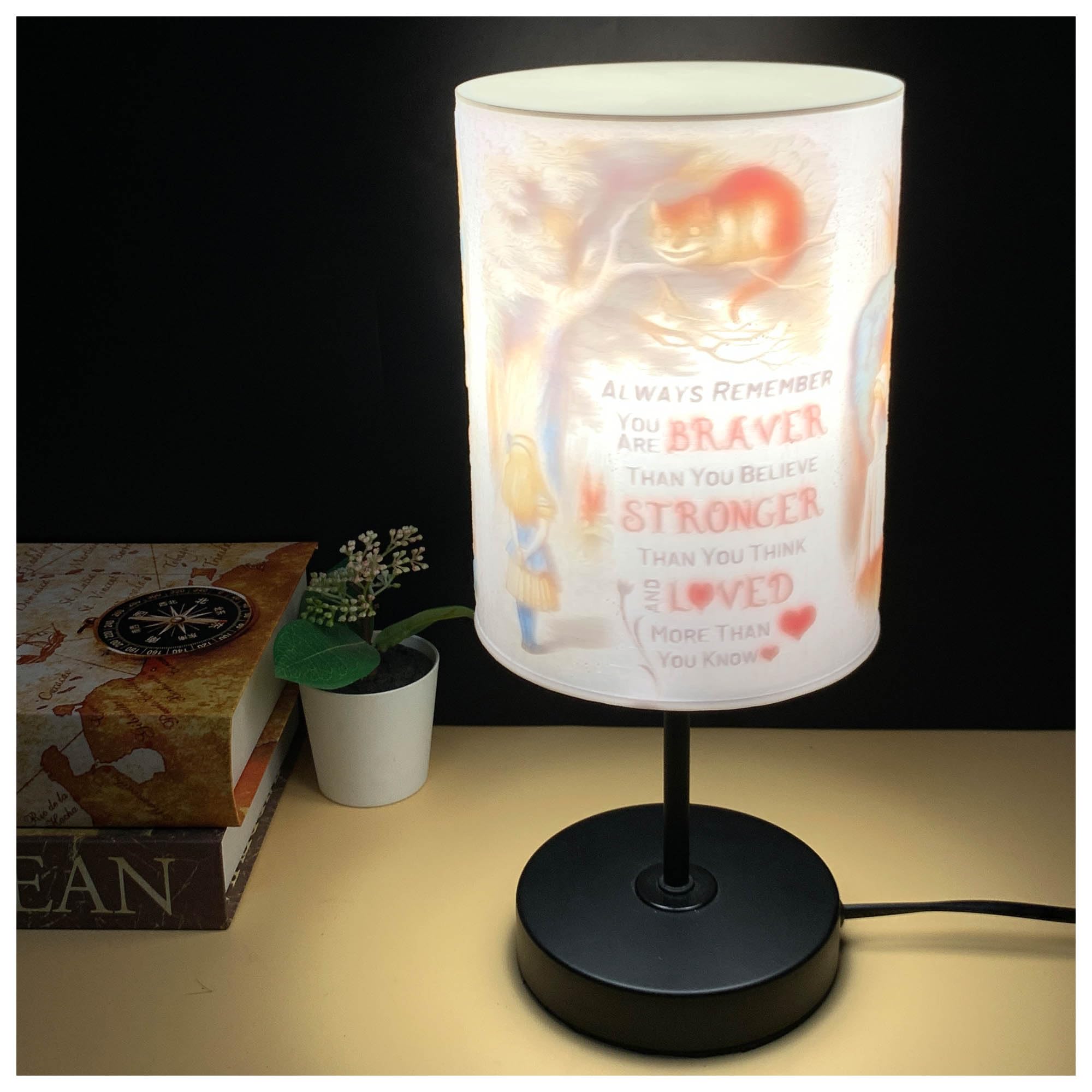 Yimoo Alice In Wonderland Lamp, Table Lamp Birthday Christmas For Girls Women Boys, Night Light Bedroom Accessories Party Decoration Collectable Merchandise