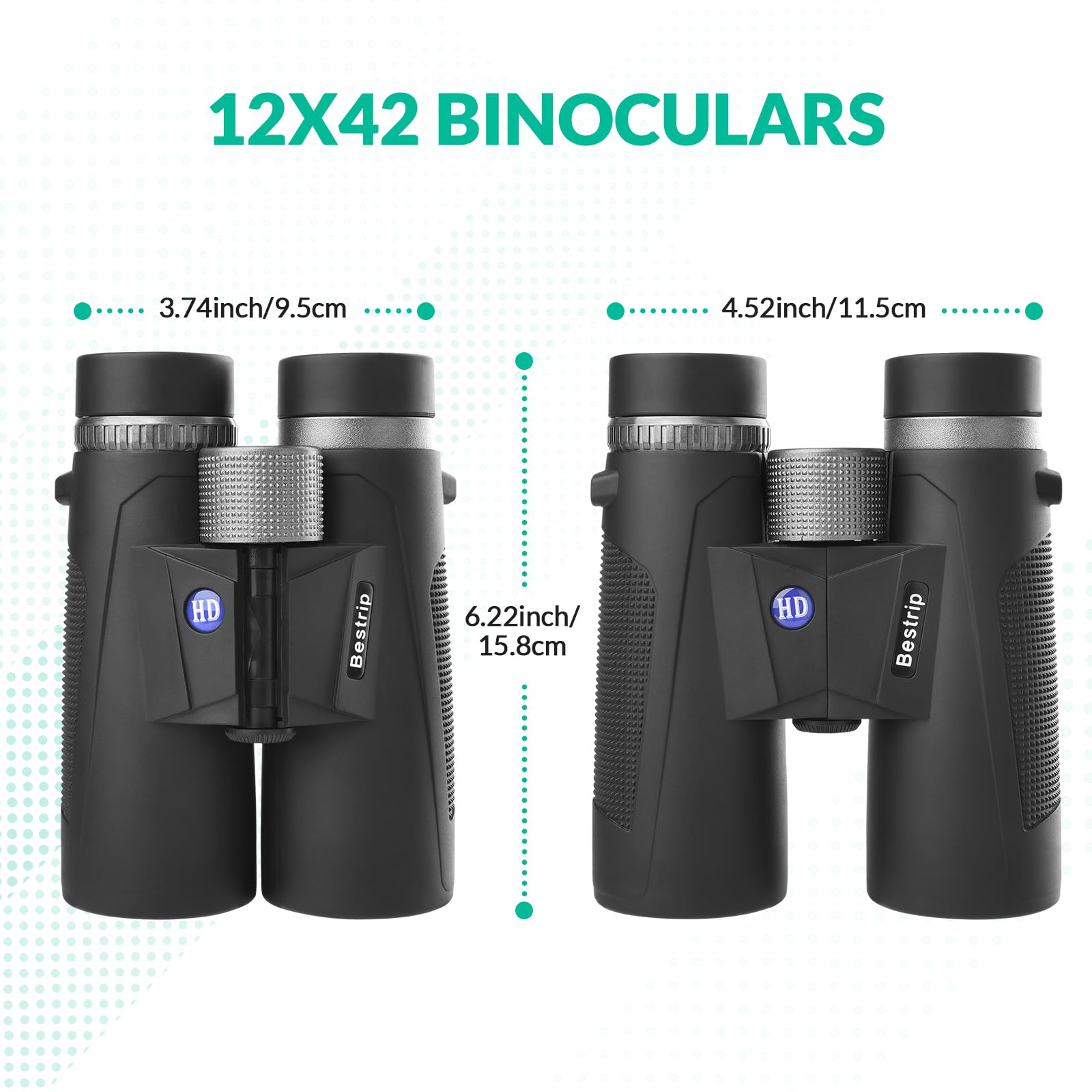 Bestrip 12X42 Binoculars For Adults With Tripod, Compact Waterproof Binoculars For Bird Watching Outdoors Hunting  For Men