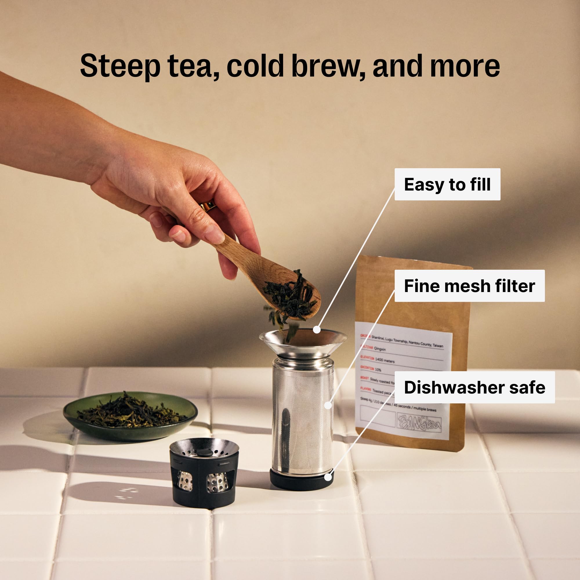 Fellow Carter Tea + Cold Brew Infuser & Carter Move 16 Oz Tumbler Set - Steep Tea On-The-Go