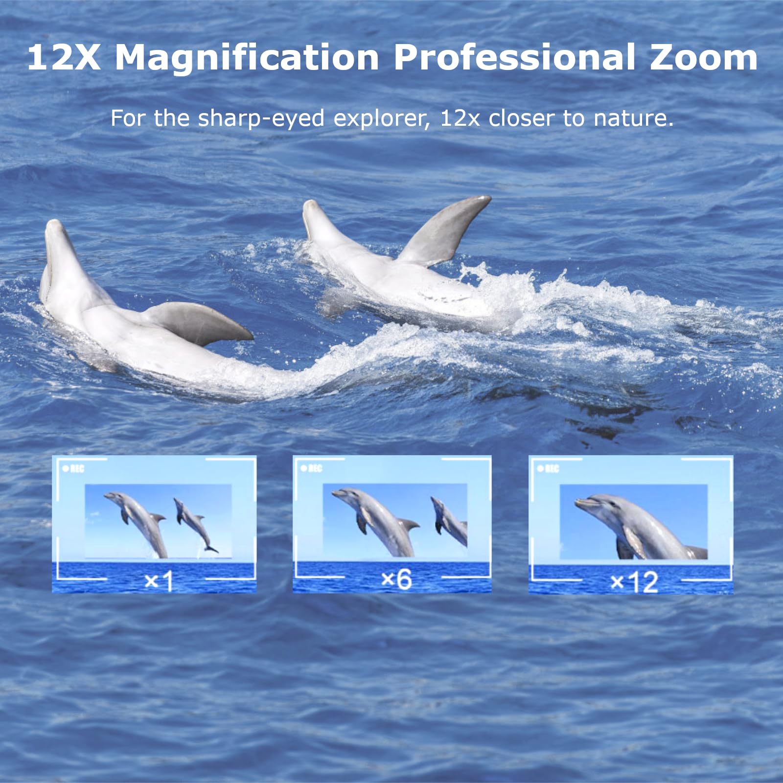 Pochita Global 12X50 Ed Monocular Telescope For Adults, High Powered Monocular With Bak4 Prism & Fmc Lens, Waterproof Handheld Telescope For Bird Watching, Hunting, Hiking, Travel