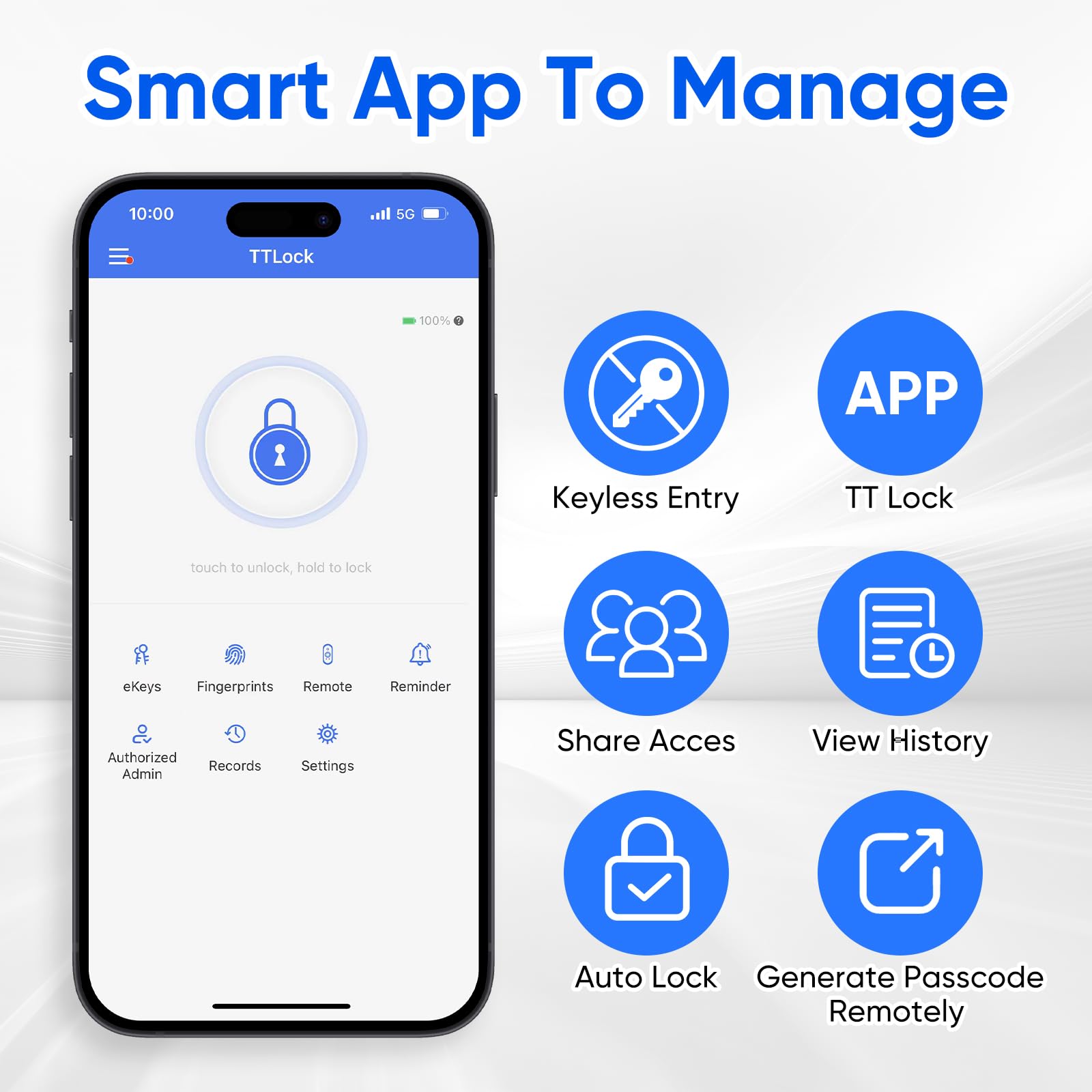 Mypin Keypad Smart Door Lock With Handle, Keyless Entry Door Lock Deadbolt For Front Door, Smart Auto Lock Door With Phone/Watch App Control, Biometric Fingerprint Door Handle Lock With 7 Ways To Unlock
