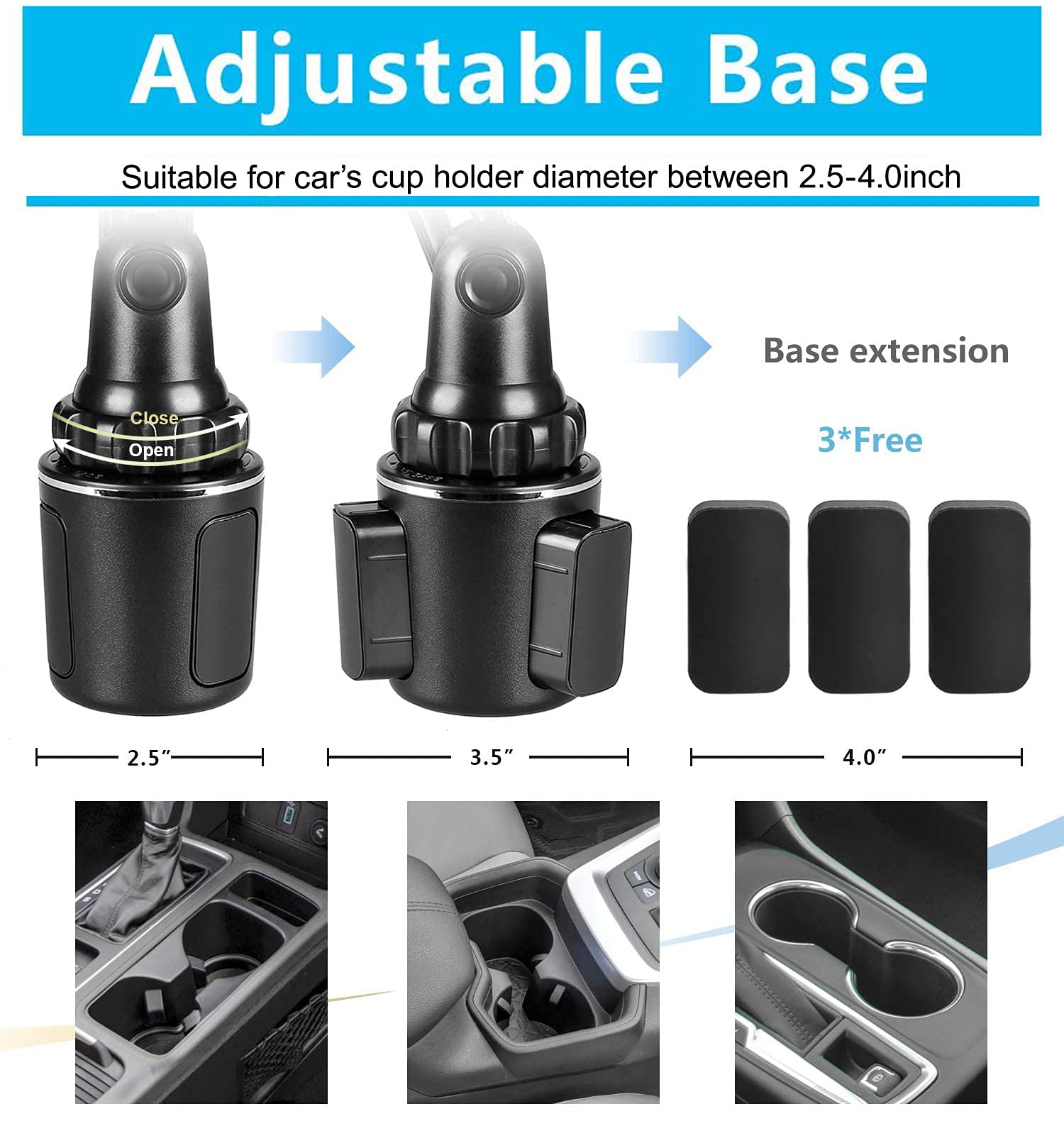 Tecotec Universal 2 In 1 Car Cup Holder Tablet Mount,  9" Long Neck Cup Holder Ipad Holder For All Cellphones/Z Fold 3/2/Rugged Phones/Tablets Up To 12.9"