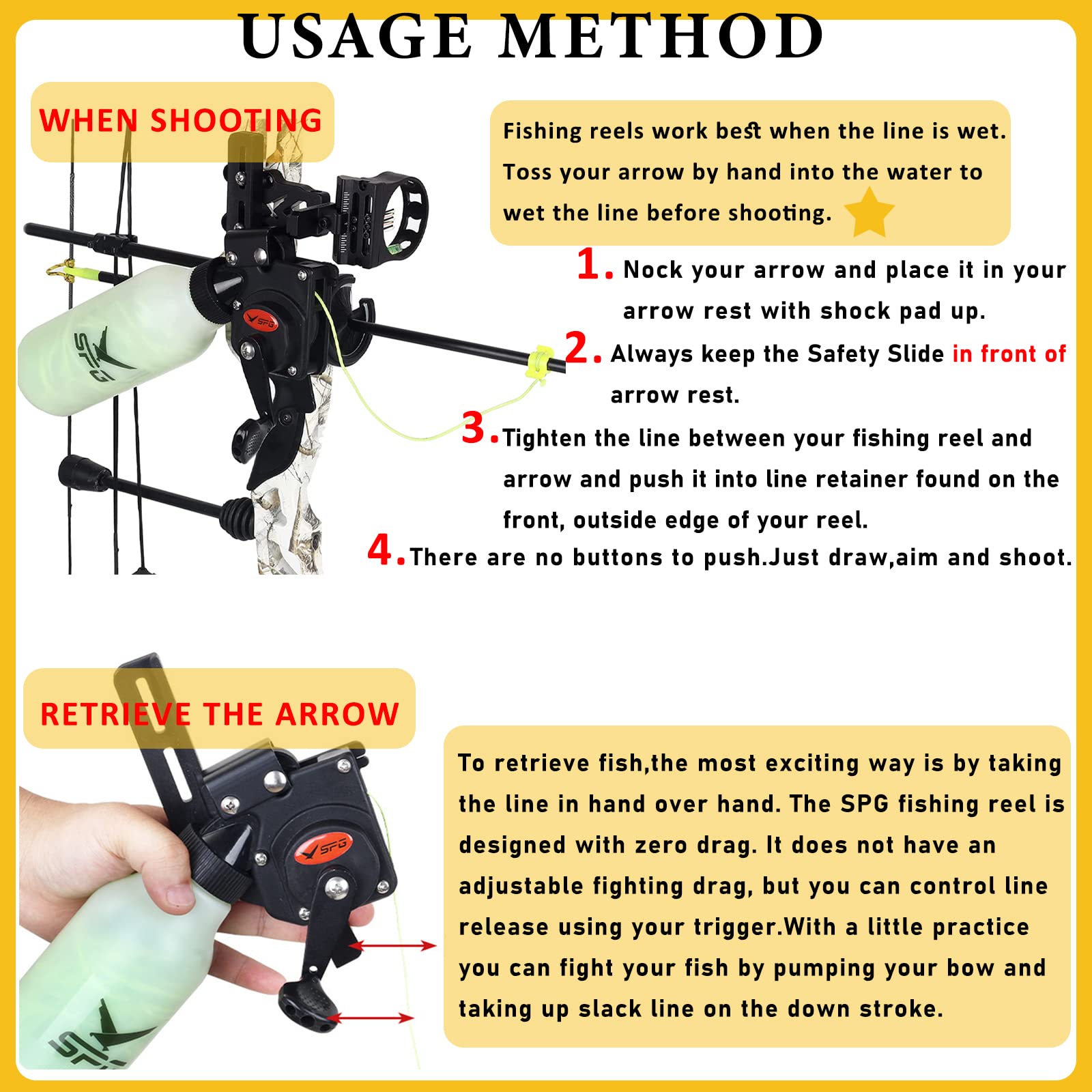 Sopoger Bowfishing Reel For Recurve And Compound Bow, Bottle Style Bow Fishing Reel Kits With 40 Meters Smooth Dacron Line For Small And Big Fish