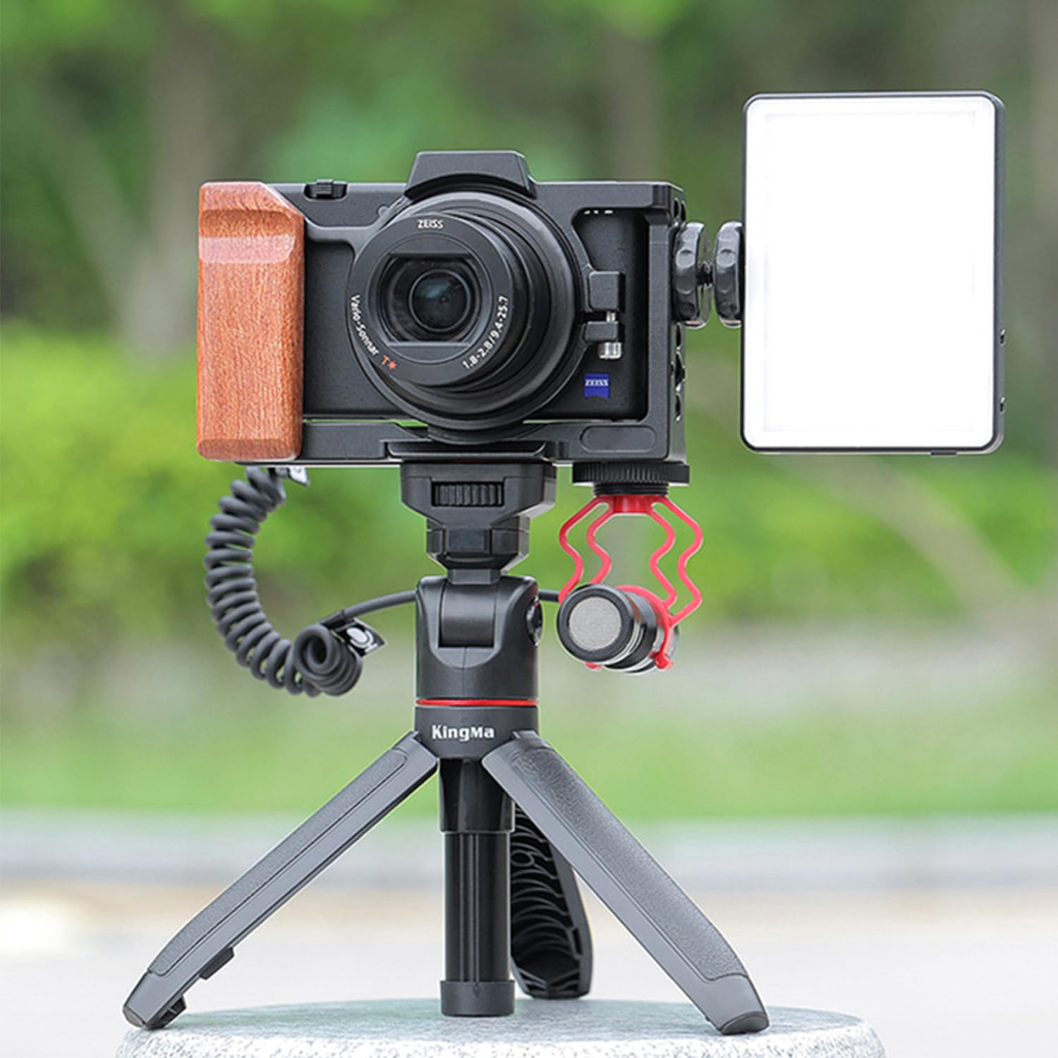 Anntery Zv1 Camera Cage For Sony Zv-1 Camera Video Shooting Cage Rig Filming Accessories 3/8“ Arri Locating 1/4" Cold Shoe Extension For Microphone/With Silicone Gel Grip, Cold Shoe Mount-A005