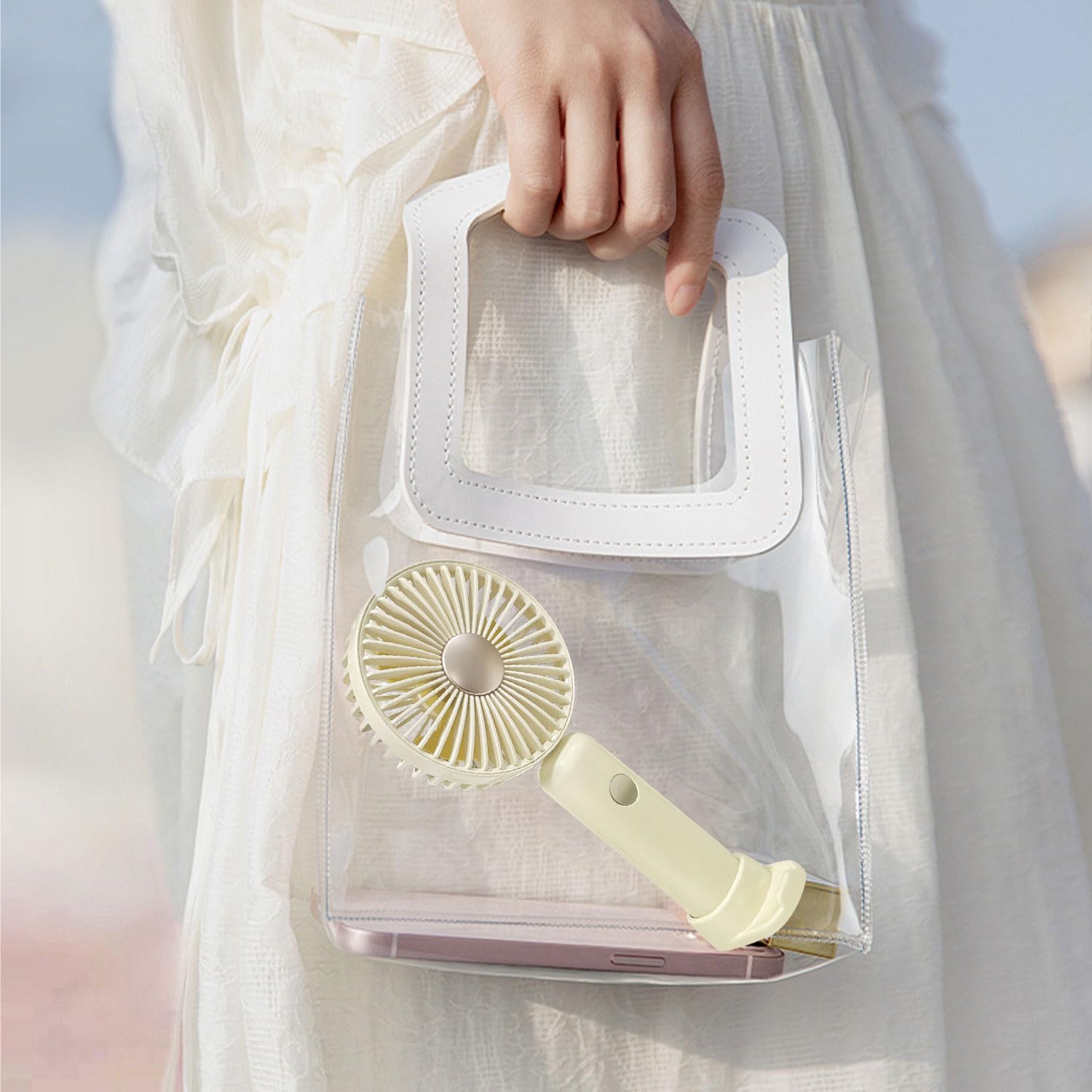 Handheld Fan, 6 Speed Personal Handheld And Desktop With Base, Lightweight Usb Rechargeable