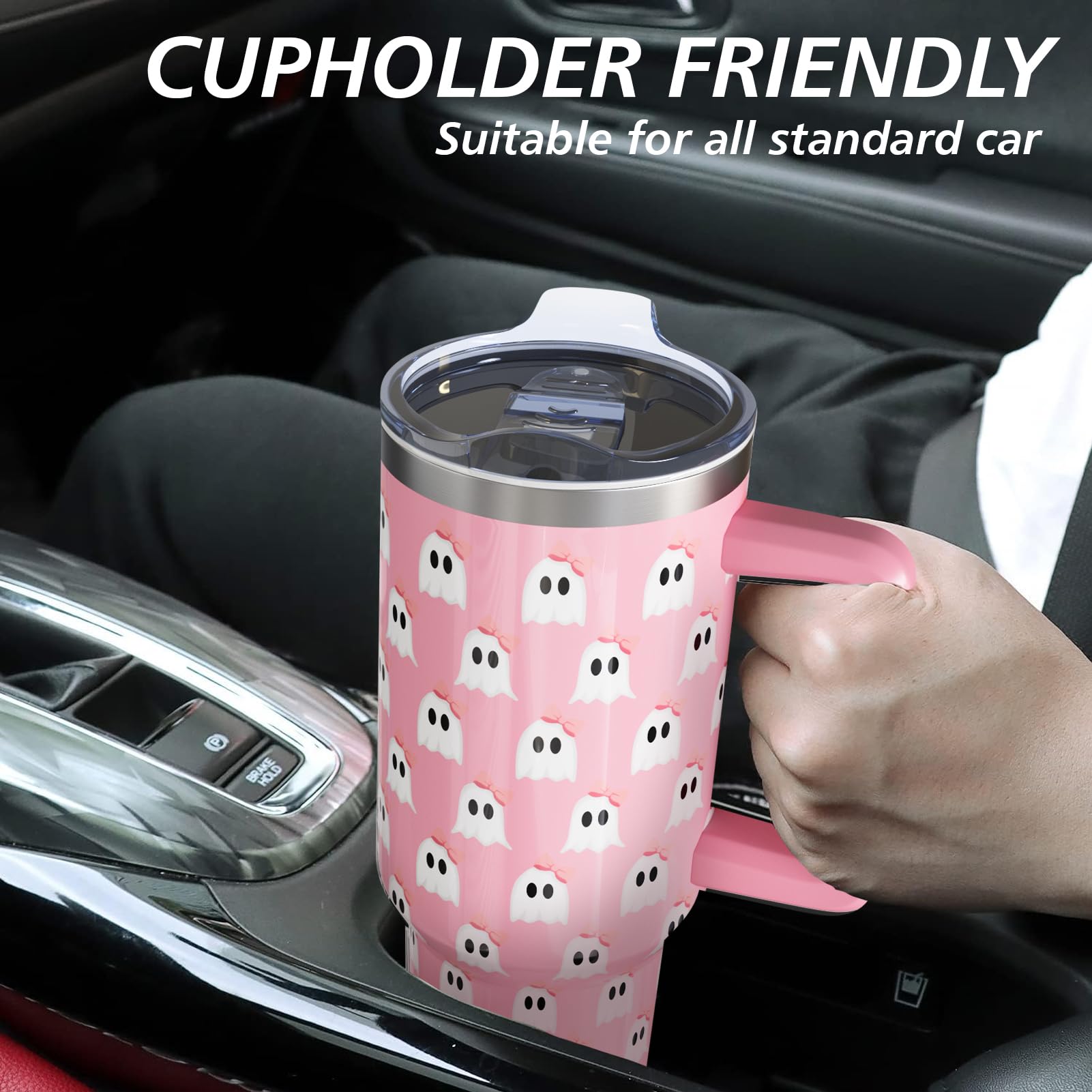 Ghost Halloween For Women Girls, Cute Spooky Stainless Steel Insulated Travel Coffee Cup