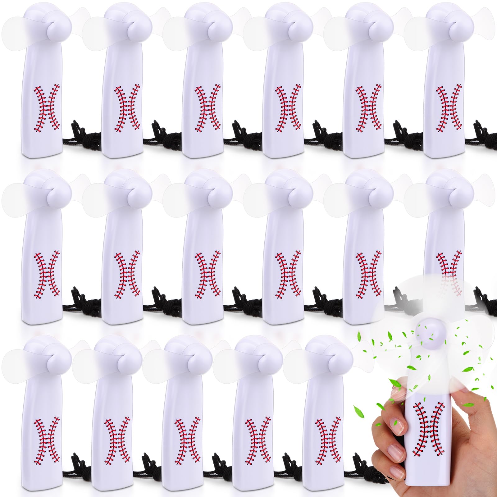 Baseball themed mini handheld fans by Woanger perfect for sports events and personal use