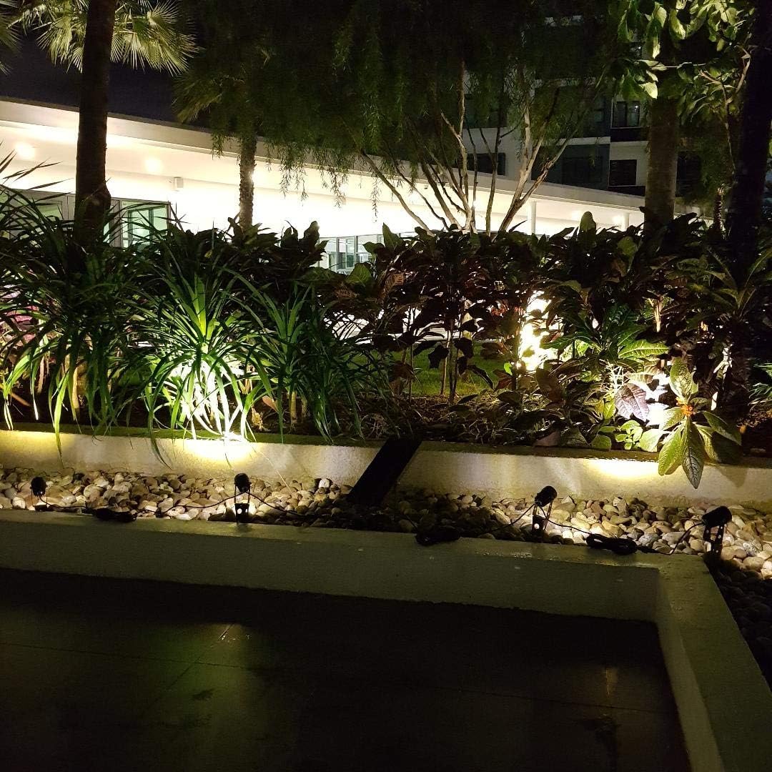 Solar Light Mart 4-Spotlight Mini 50X Solar-Powered Led Spotlight (Warm White Led), Black Finish, Outdoor Garden Yard Landscape Downlight