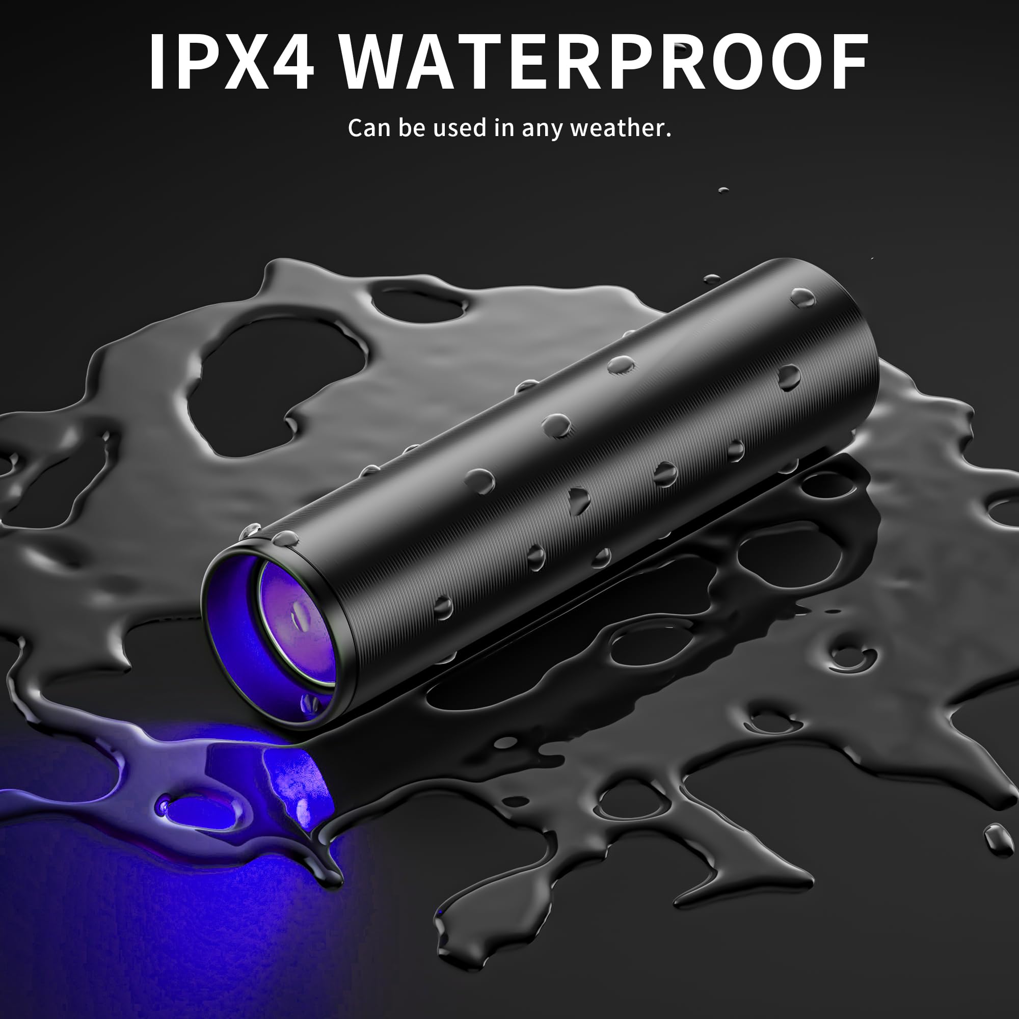 E-Riding Black Light Uv Light, 395Nm Mini Powerful Rechargeable Uv Flashlight, Usb-C Ultraviolet Blacklight Flashlight, Portable Pet Urine Detector For Resin Curing, Uranium Glass, Rocks, Scorpion