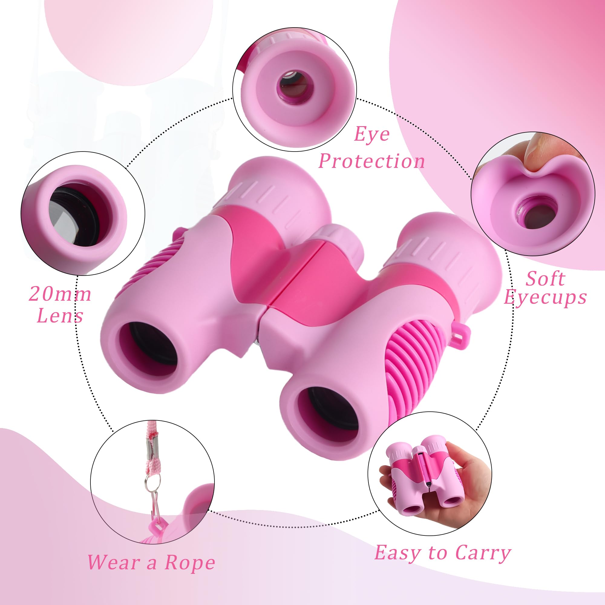 Scotamalone Binoculars For Kids Shockproof Toys  For Age 3-12 Years Old Boys Girls Bird Watching Outside Play Hiking Camping Educational Learning