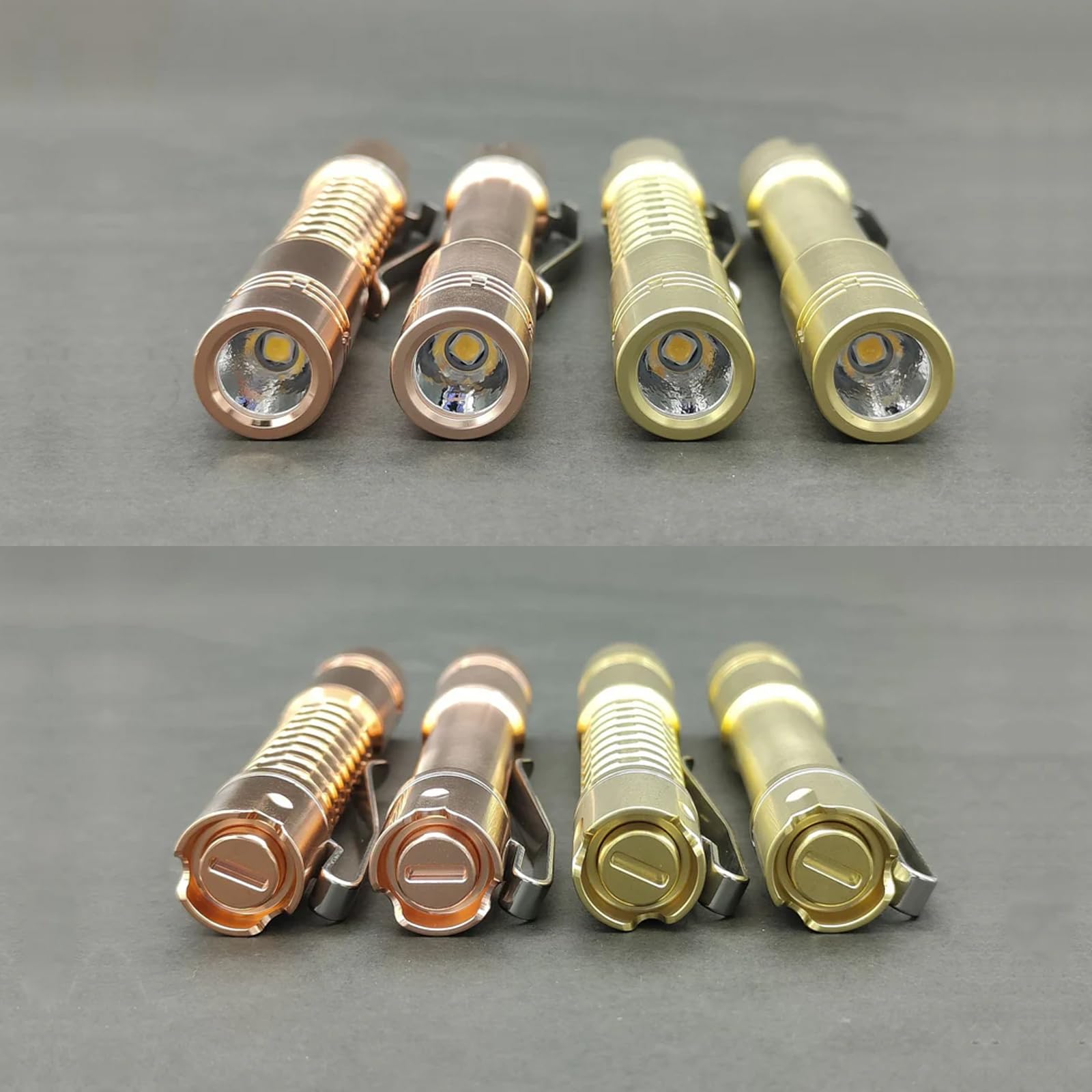 Paerku Pineapple Mini Flashlight,Nichia 519A R9080 4000K Aaa Small Led Copper Flashlight By Reylight For Outdoor, Power Outage Lighting, Emergency Lighting, Without Batteries-Copper