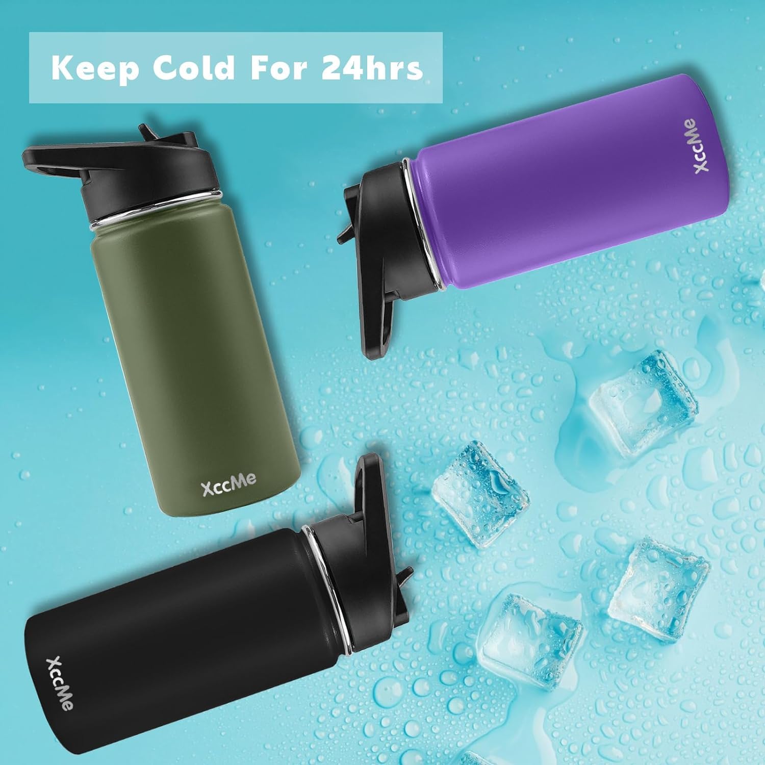 16 Oz Kids Water Bottle 2 Pack,Water Bottles For School Kids,Metal Water Bottle Kids,Insulated Kids