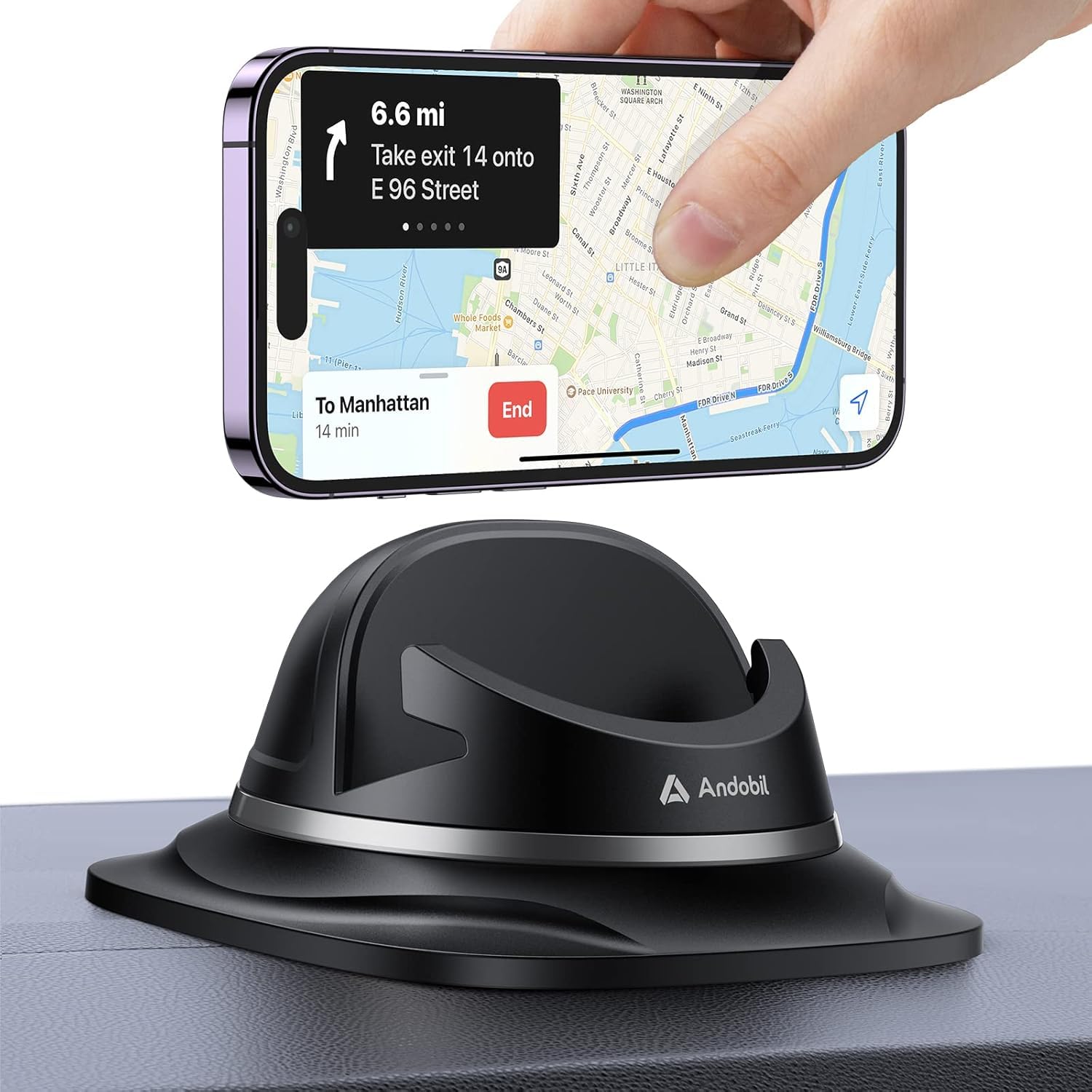 Andobil Car Phone Holder, Stable & Silicone Phone Holders For Your Car, 360°Rotatable Dashboard Cell Phone Holder, Cell Phone Car Mount Compatible With Iphone 16 Pro Max/15/14/13/12, Samsung