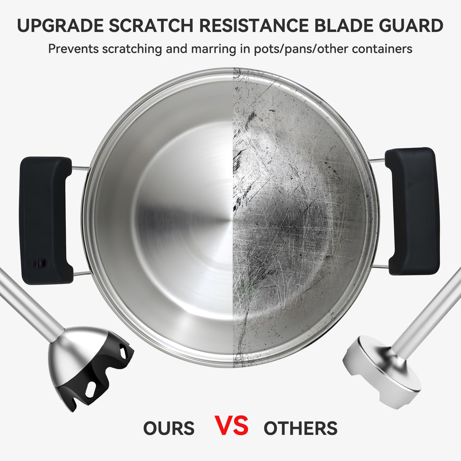 Abuler Immersion Blender Handheld, 800W Scratch Resistant Hand Blender, 5 In 1 Emulsifier Blender Mixer, Bpa- 12 Speed Stick Blender, Beaker, Chopper, Whisk, Frother, For Soup, Sauce, Baby Food