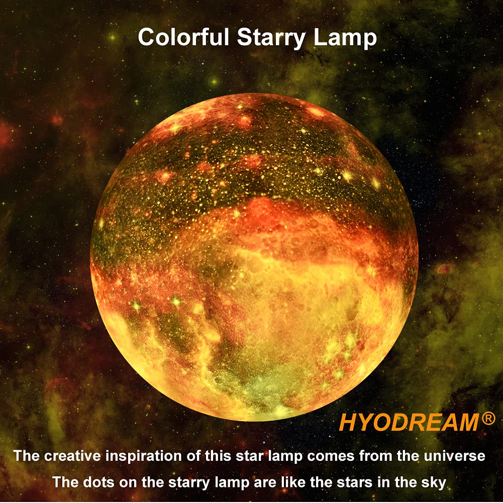 Hyodream 5.9 Inch Moon Lamp Kids Night Light Galaxy Lamp Rechargeable Battery Touch & Remote Control 16 Colors Led Moon Light As Birthday For Boys/Girls/Kids
