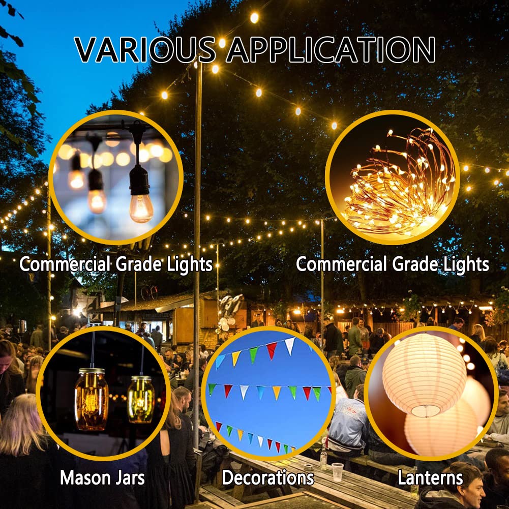 Rinlain Outdoor String Light Pole 2 Pack,110In Height Adjustable Metal Stand Pole With Hooks For Hanging String Lights,Garden,Backyard,Patio Lighting Stand For Parties,Wedding