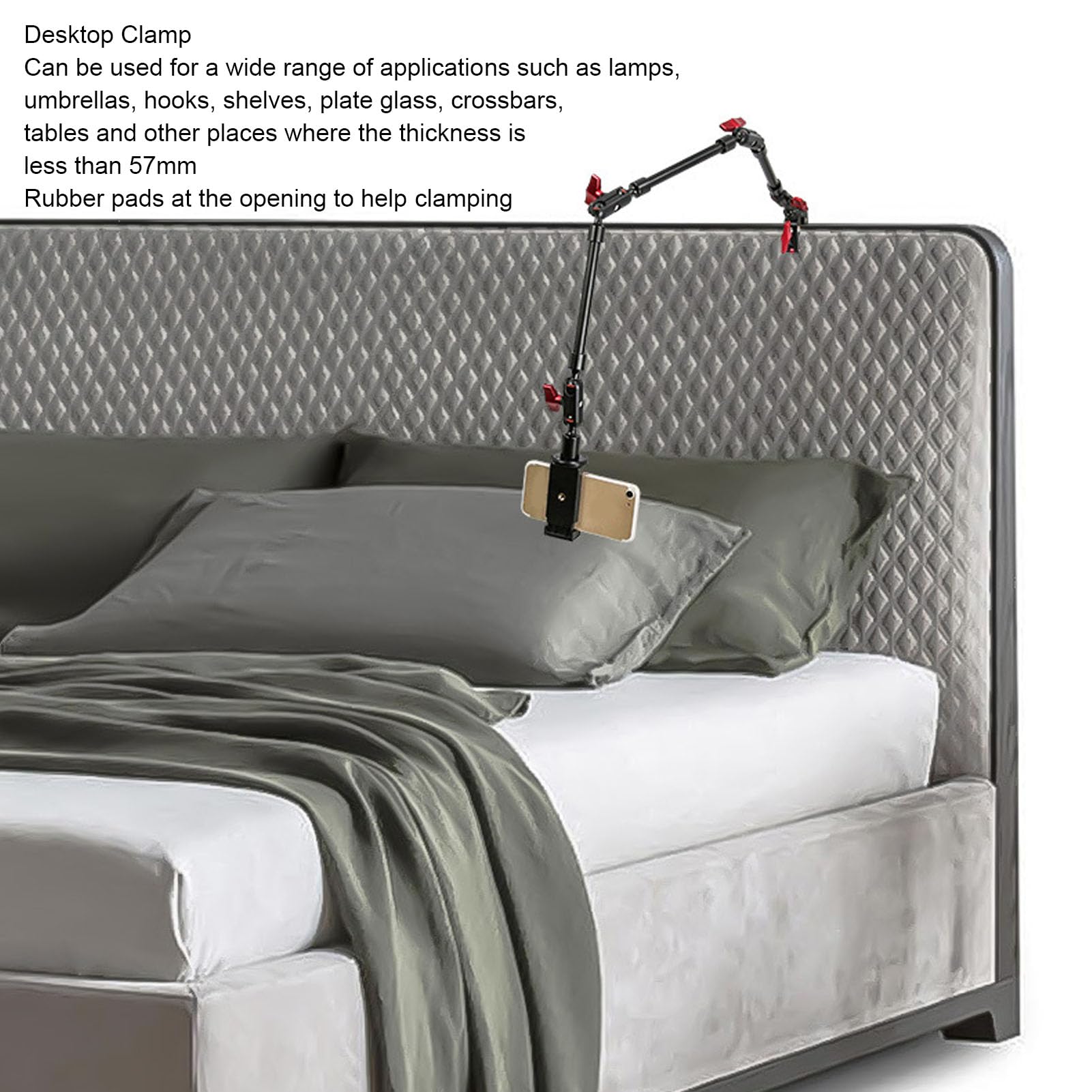 Bewinner 31In Adjustable Articulating Friction Magic Arm With 1/4In 3/8In Thread & Super Clamp, Camera Mount 360 Degree Rotation For Led Light Microphone Video Rig (31 Inch)