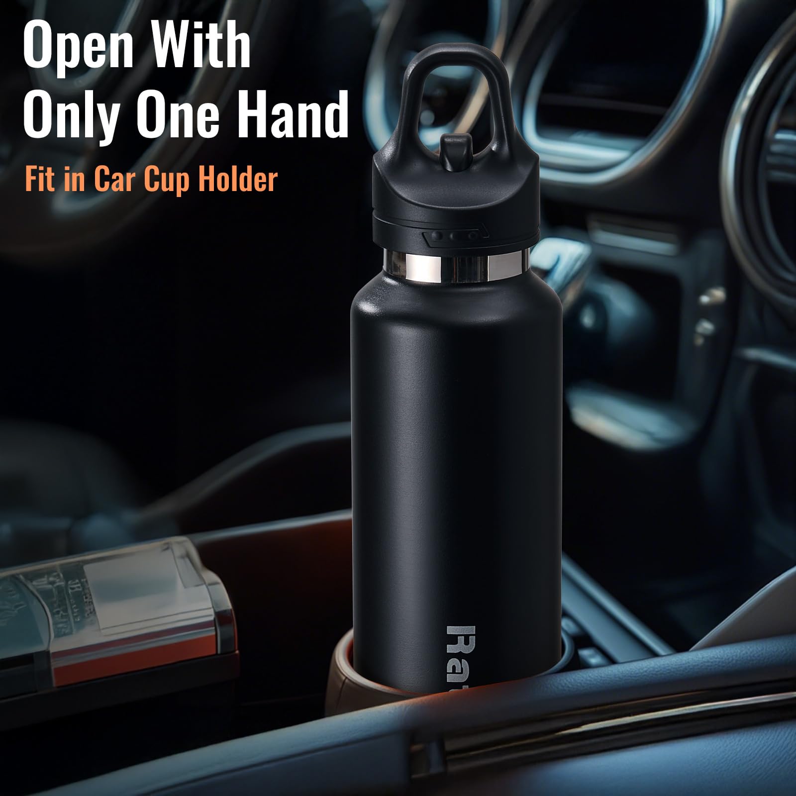 Insulated Water Bottle 21 Oz, Insulated Tumbler With One-Touch Open, Travel Water Bottle